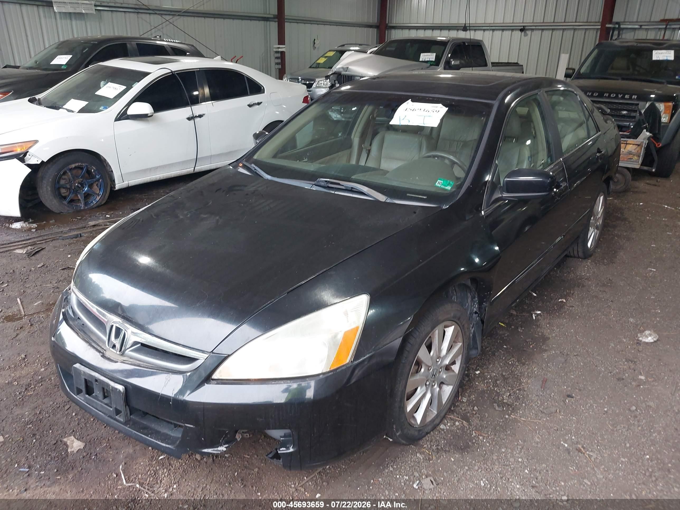 2007 Honda Accord 3.0 Ex Черный vin: 1HGCM66597A090844