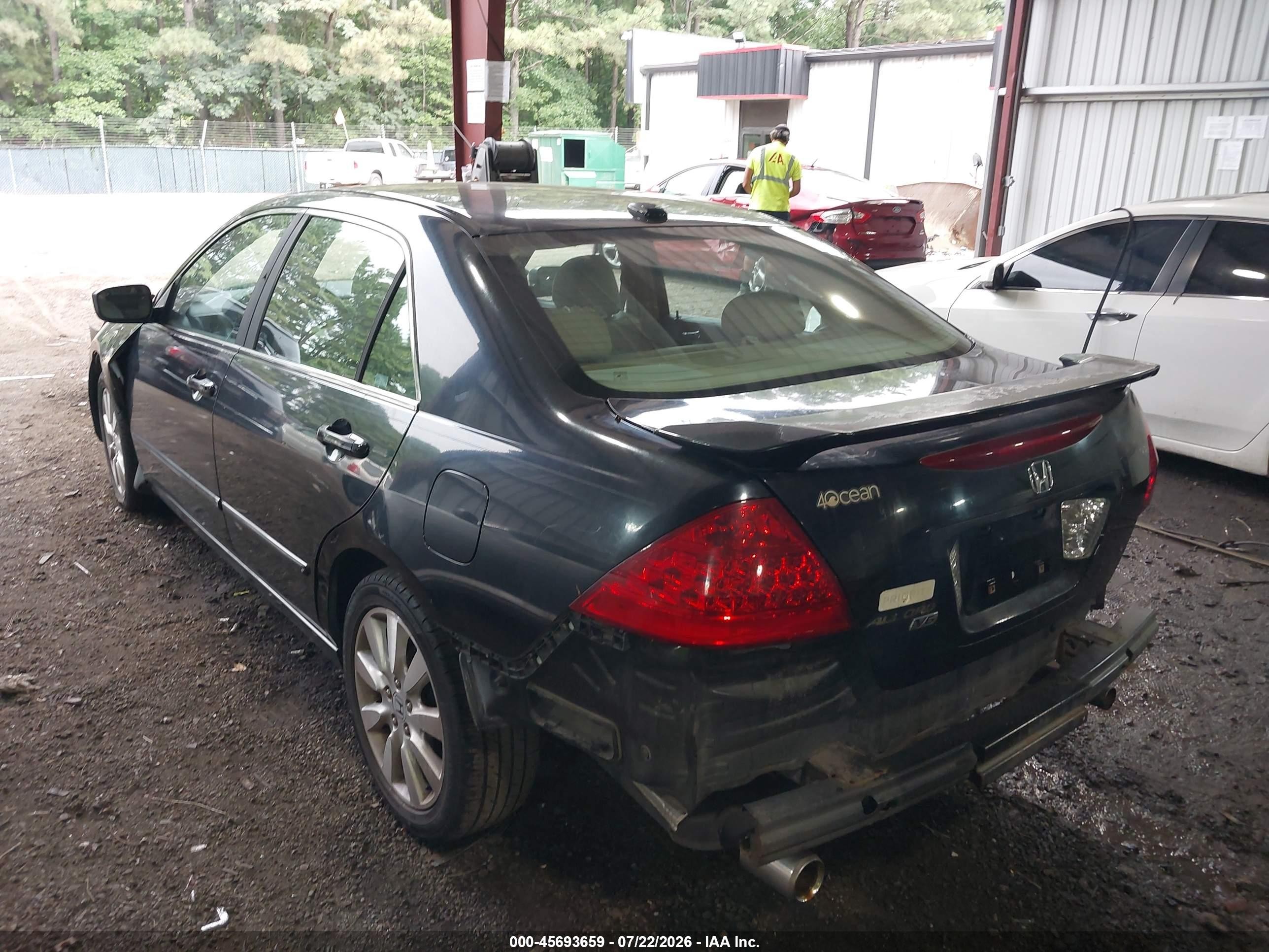 2007 Honda Accord 3.0 Ex Черный vin: 1HGCM66597A090844