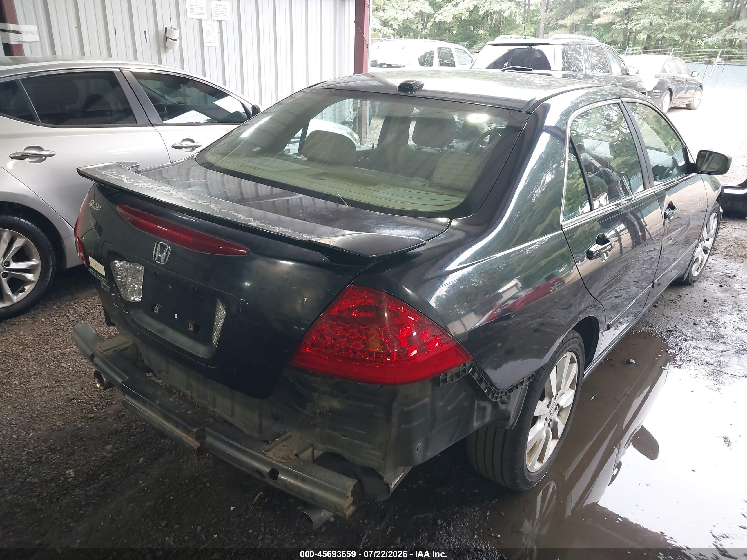 2007 Honda Accord 3.0 Ex Черный vin: 1HGCM66597A090844