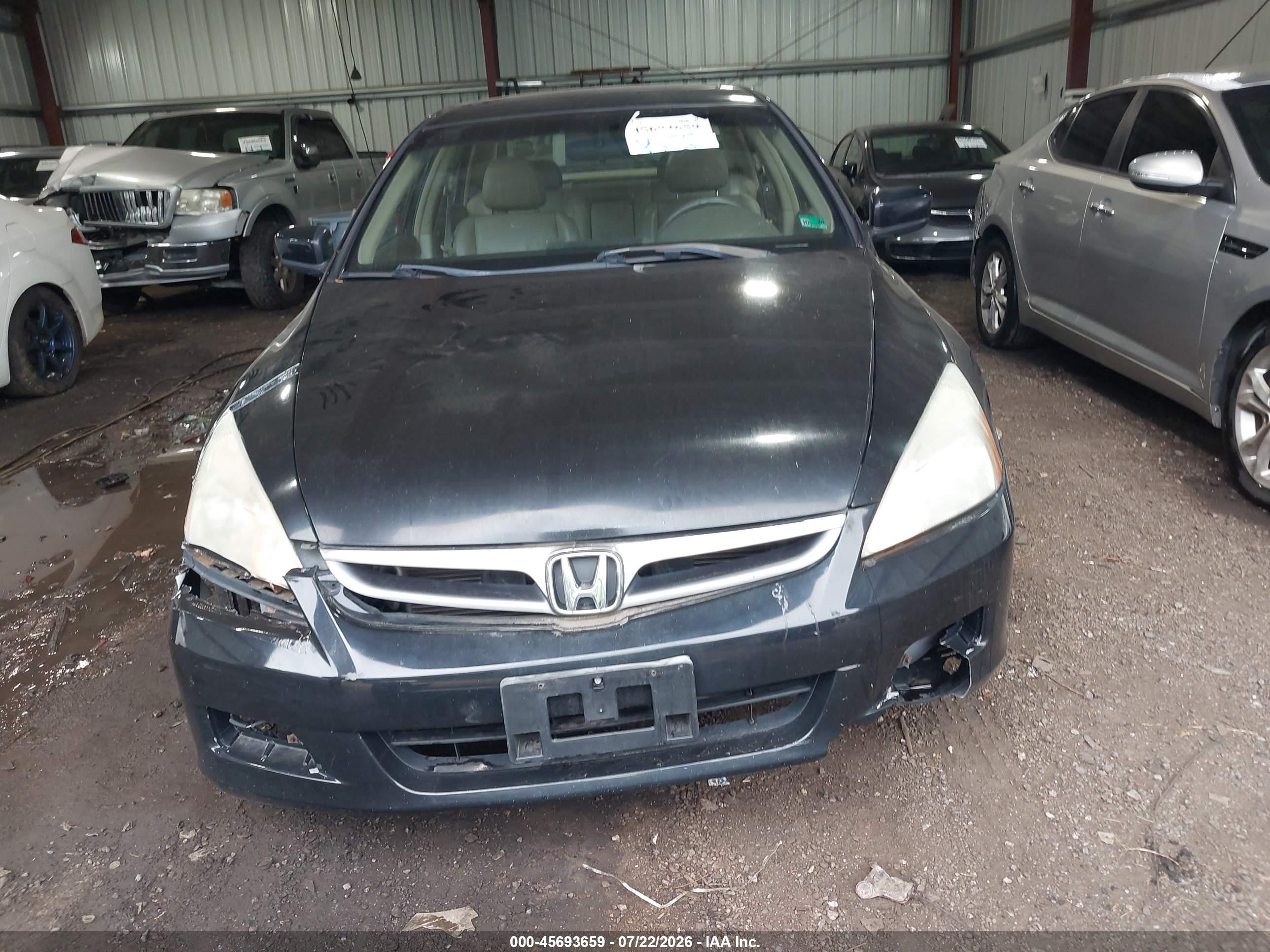 2007 Honda Accord 3.0 Ex Черный vin: 1HGCM66597A090844