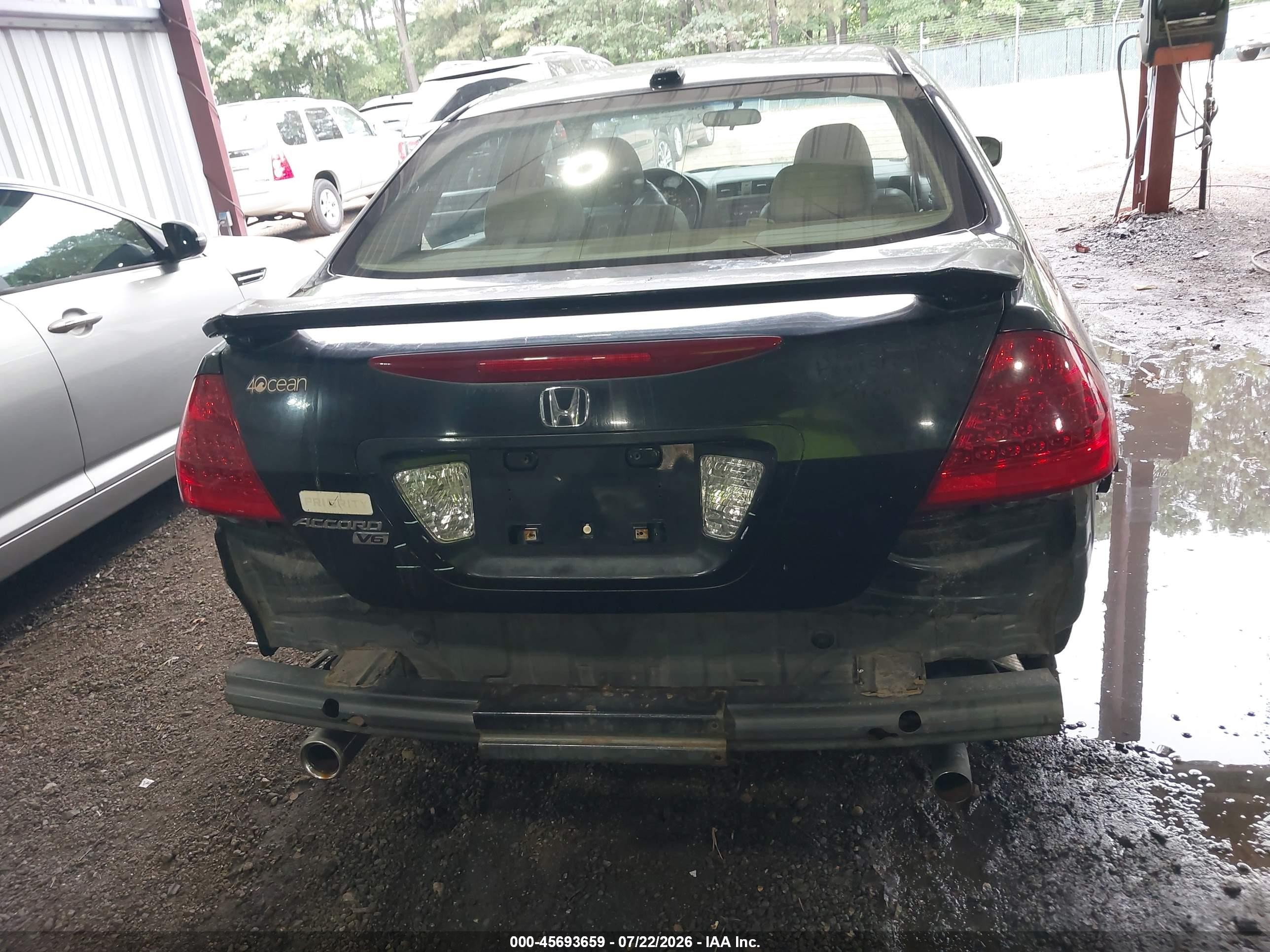 2007 Honda Accord 3.0 Ex Черный vin: 1HGCM66597A090844