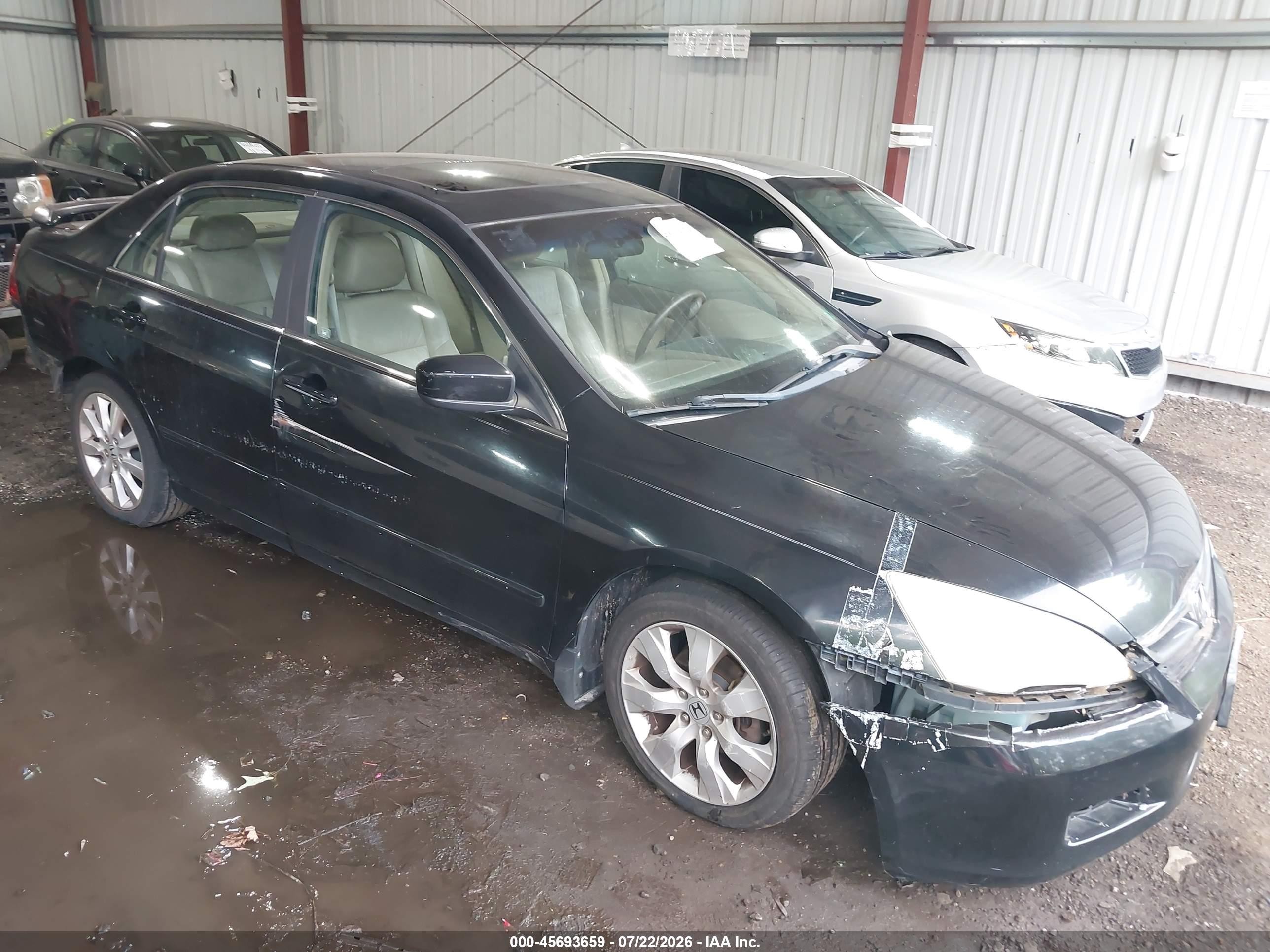 2007 Honda Accord 3.0 Ex Черный vin: 1HGCM66597A090844