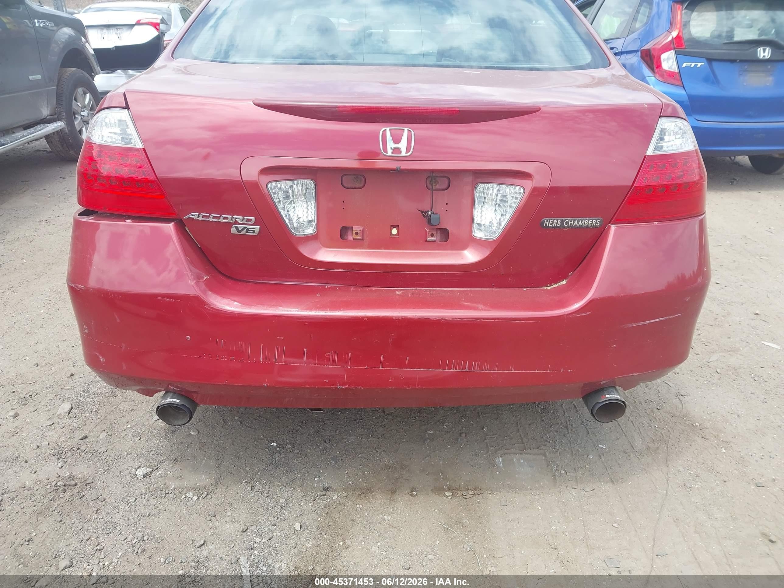 2007 Honda Accord 3.0 Ex Red vin: 1HGCM66597A102877