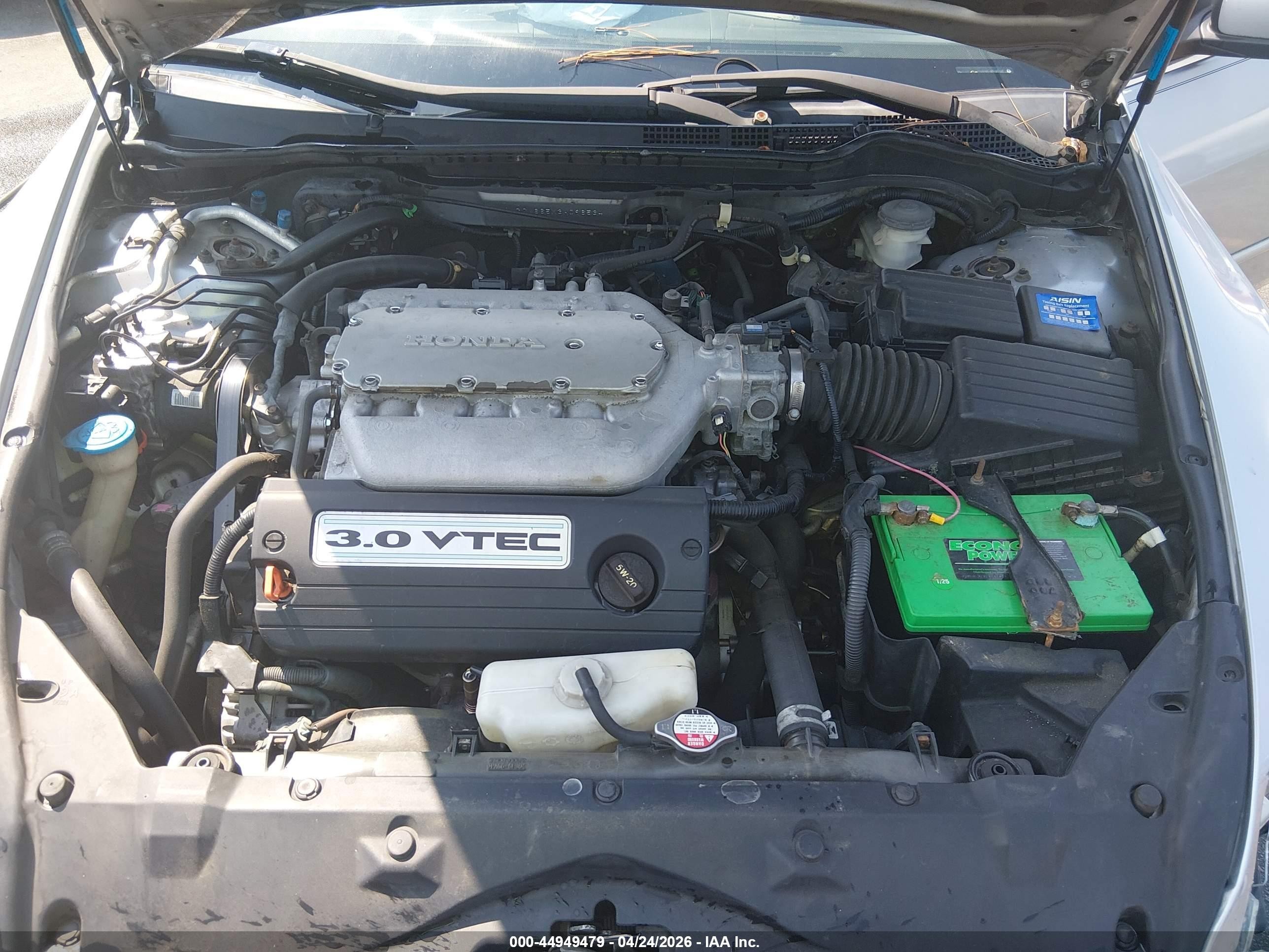 2003 Honda Accord 3.0 Ex Серебряный vin: 1HGCM665X3A096534
