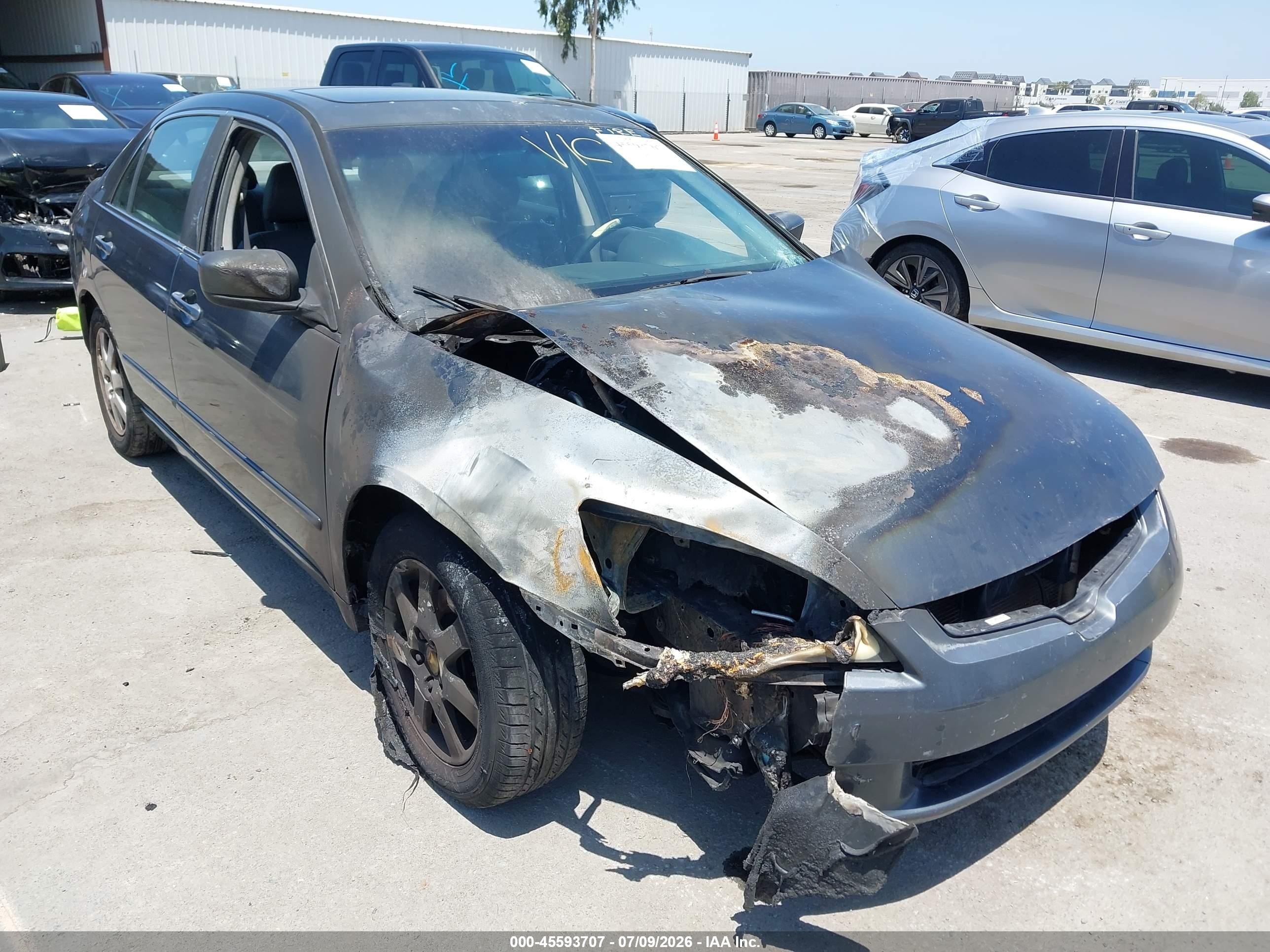 2005 Honda Accord 3.0 Ex Gray vin: 1HGCM665X5A017169