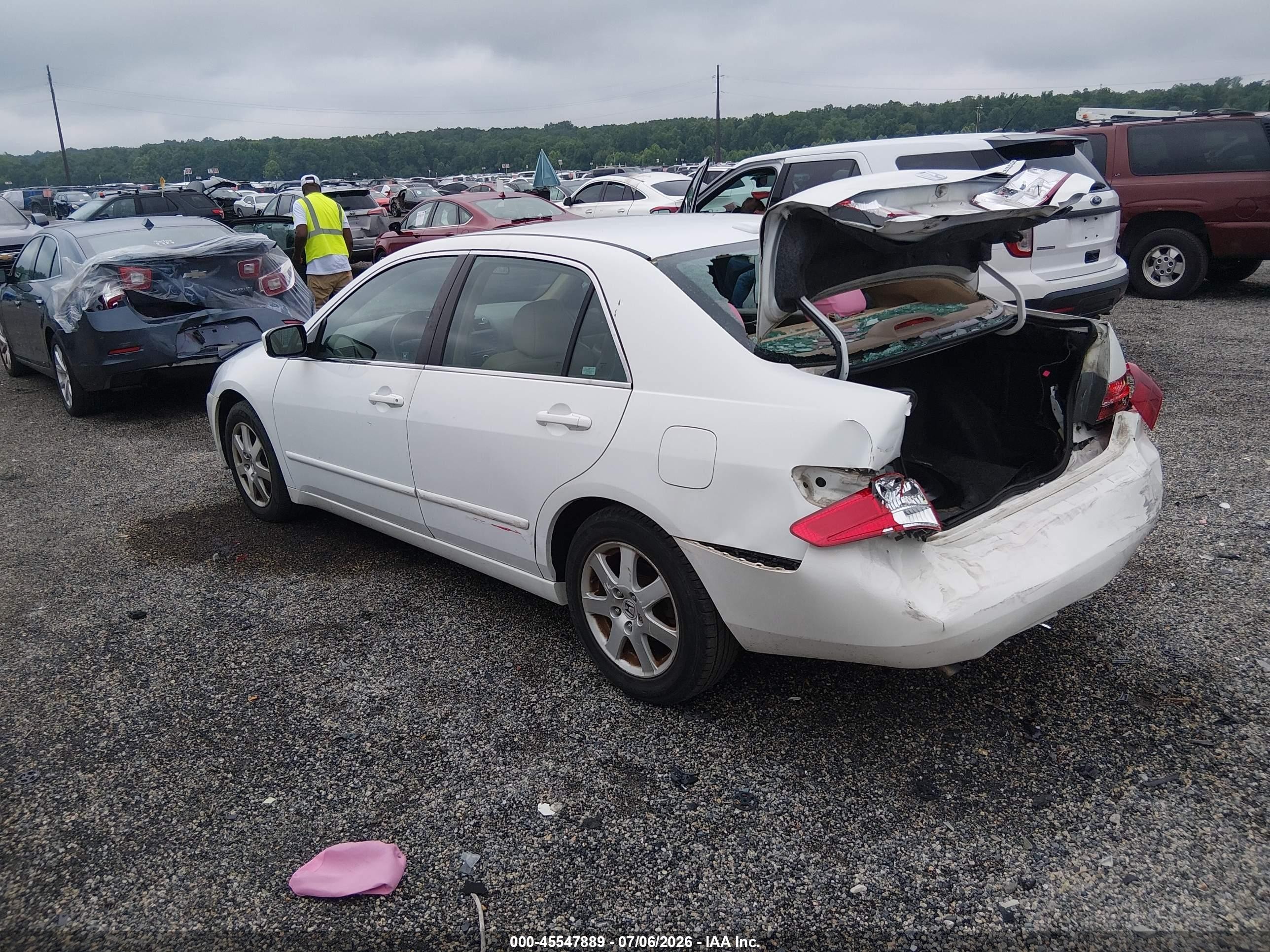 2005 Honda Accord 3.0 Ex White vin: 1HGCM665X5A047532