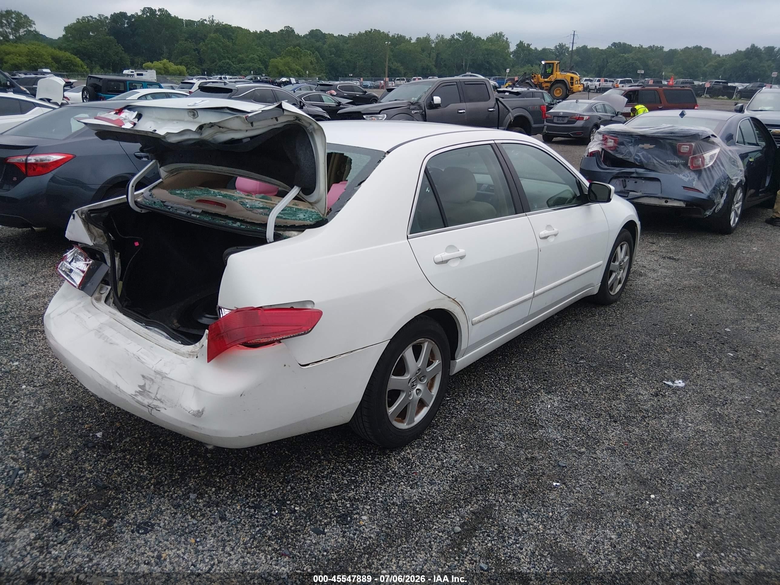 2005 Honda Accord 3.0 Ex White vin: 1HGCM665X5A047532