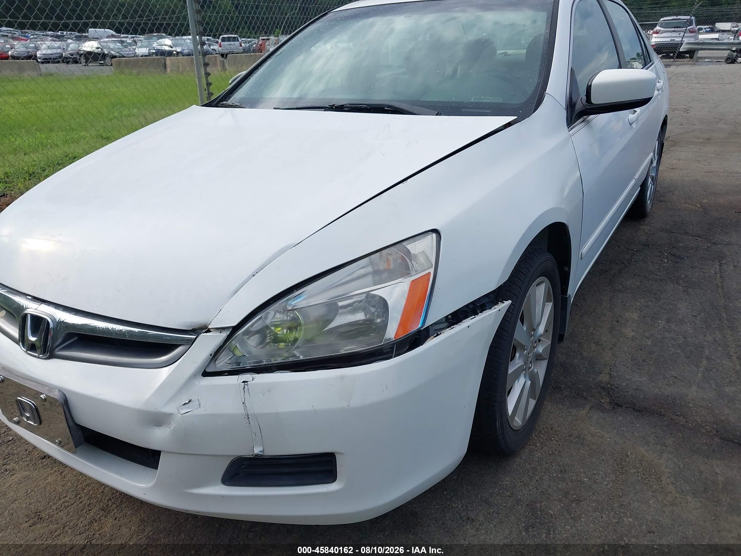 2006 Honda Accord 3.0 Ex Белый vin: 1HGCM665X6A041635