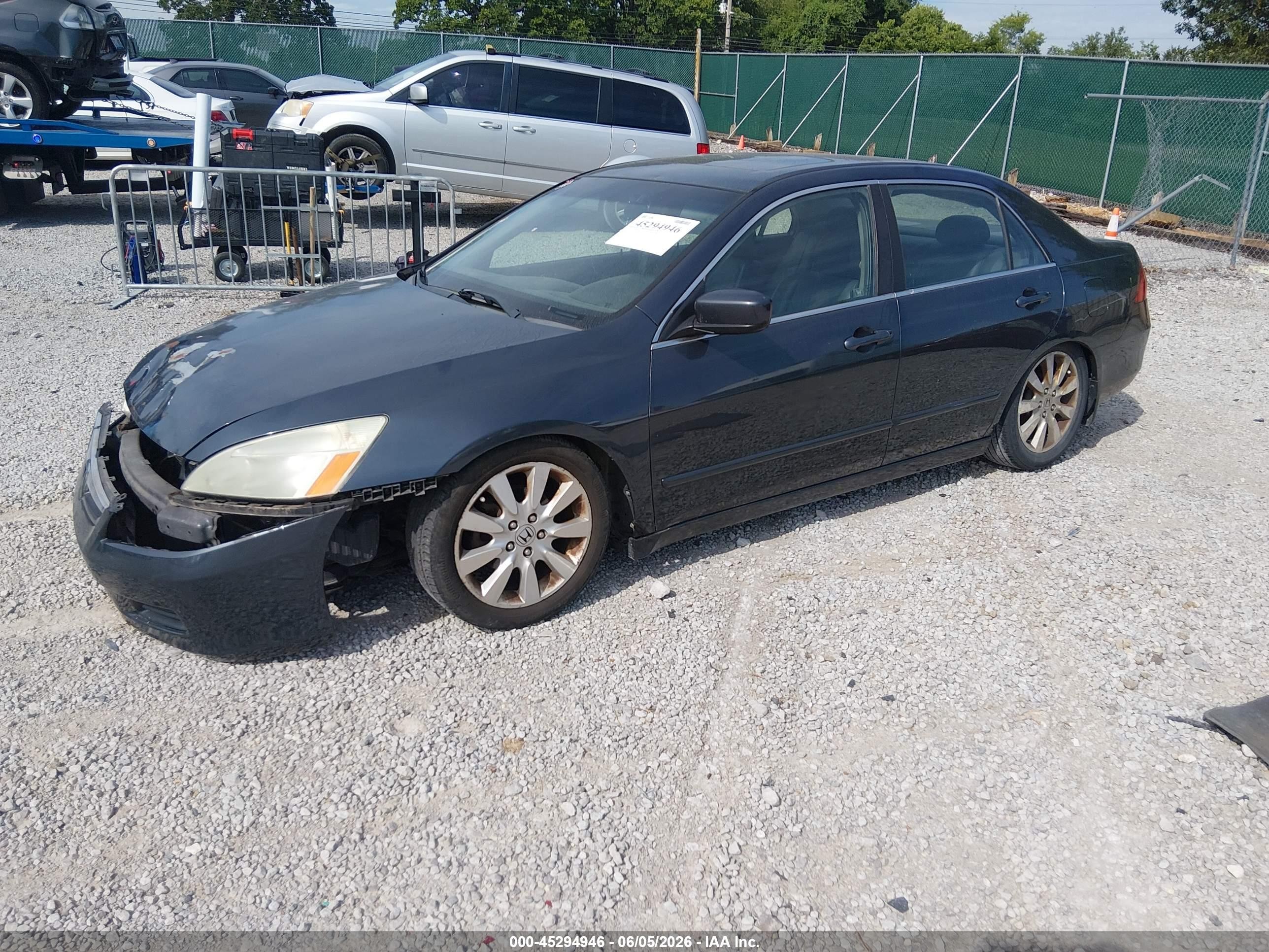 2007 Honda Accord 3.0 Ex Blue vin: 1HGCM665X7A011066