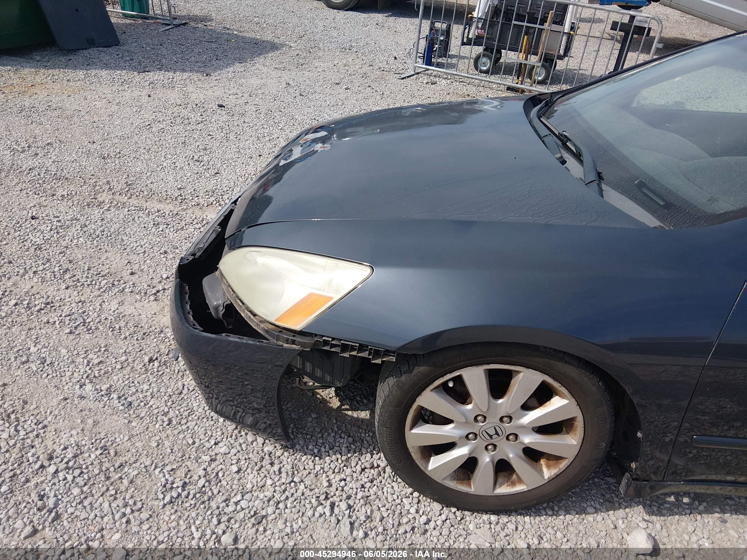2007 Honda Accord 3.0 Ex Blue vin: 1HGCM665X7A011066
