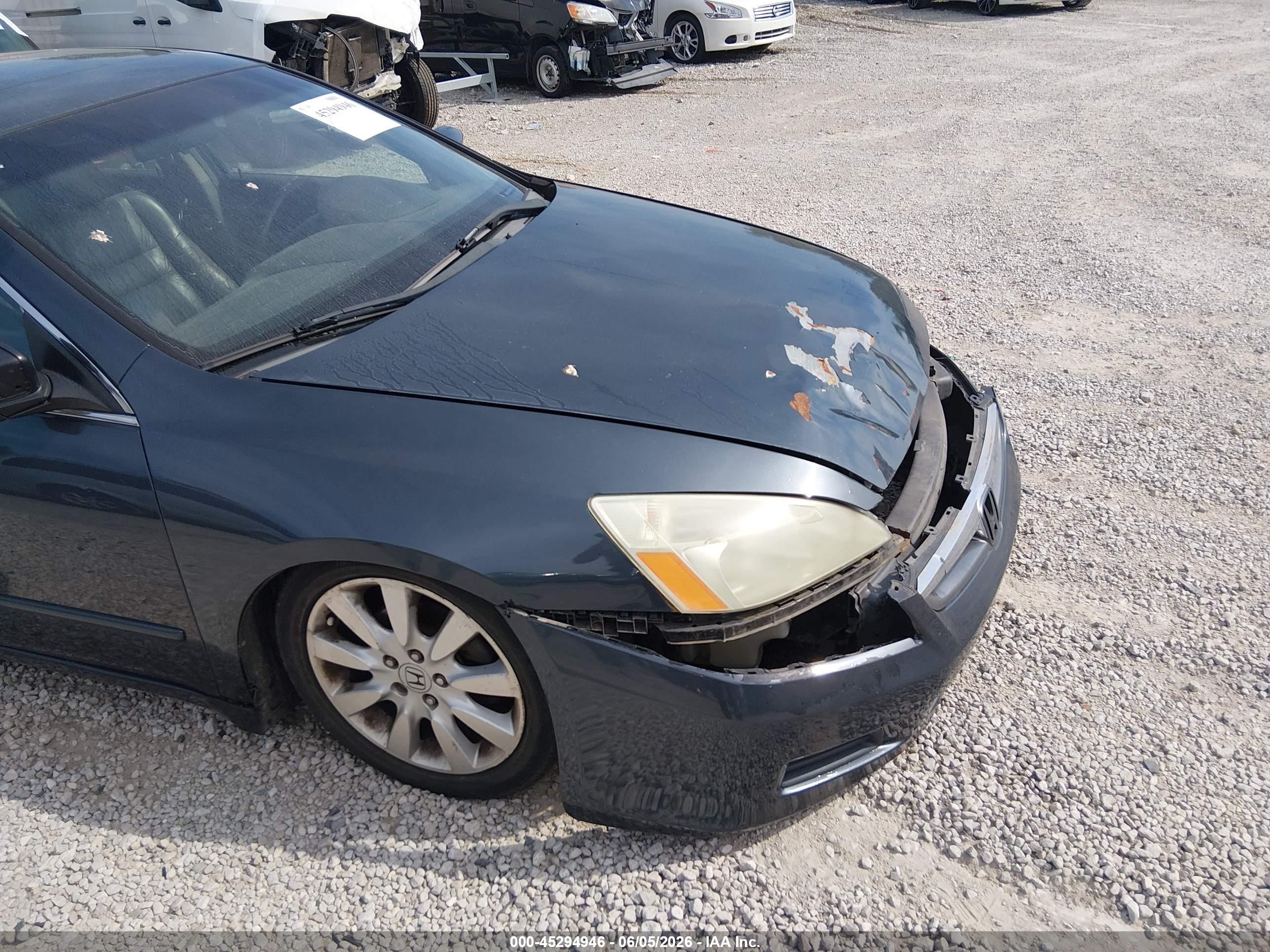 2007 Honda Accord 3.0 Ex Blue vin: 1HGCM665X7A011066