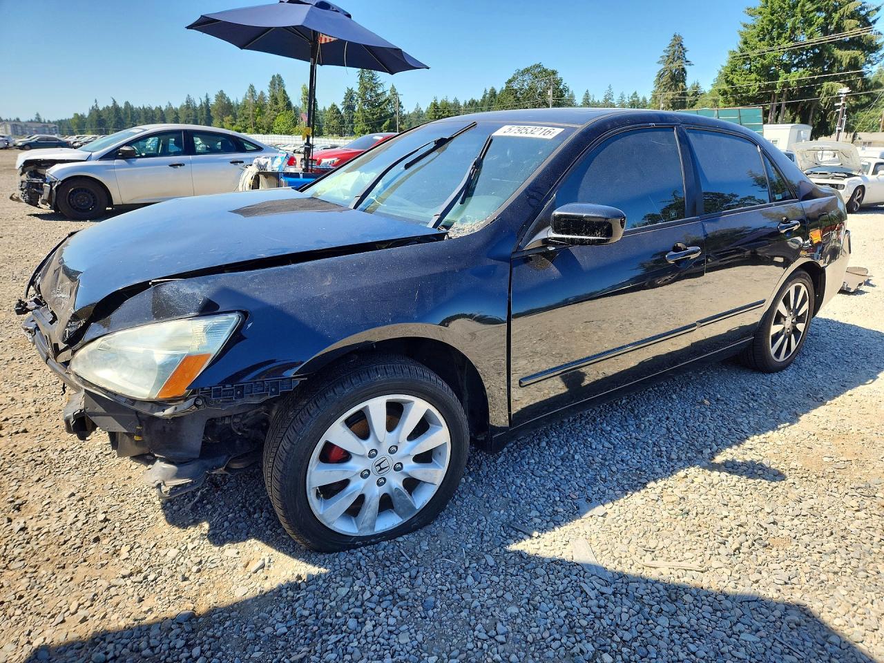 2007 Honda Accord Ex Черный vin: 1HGCM665X7A014176