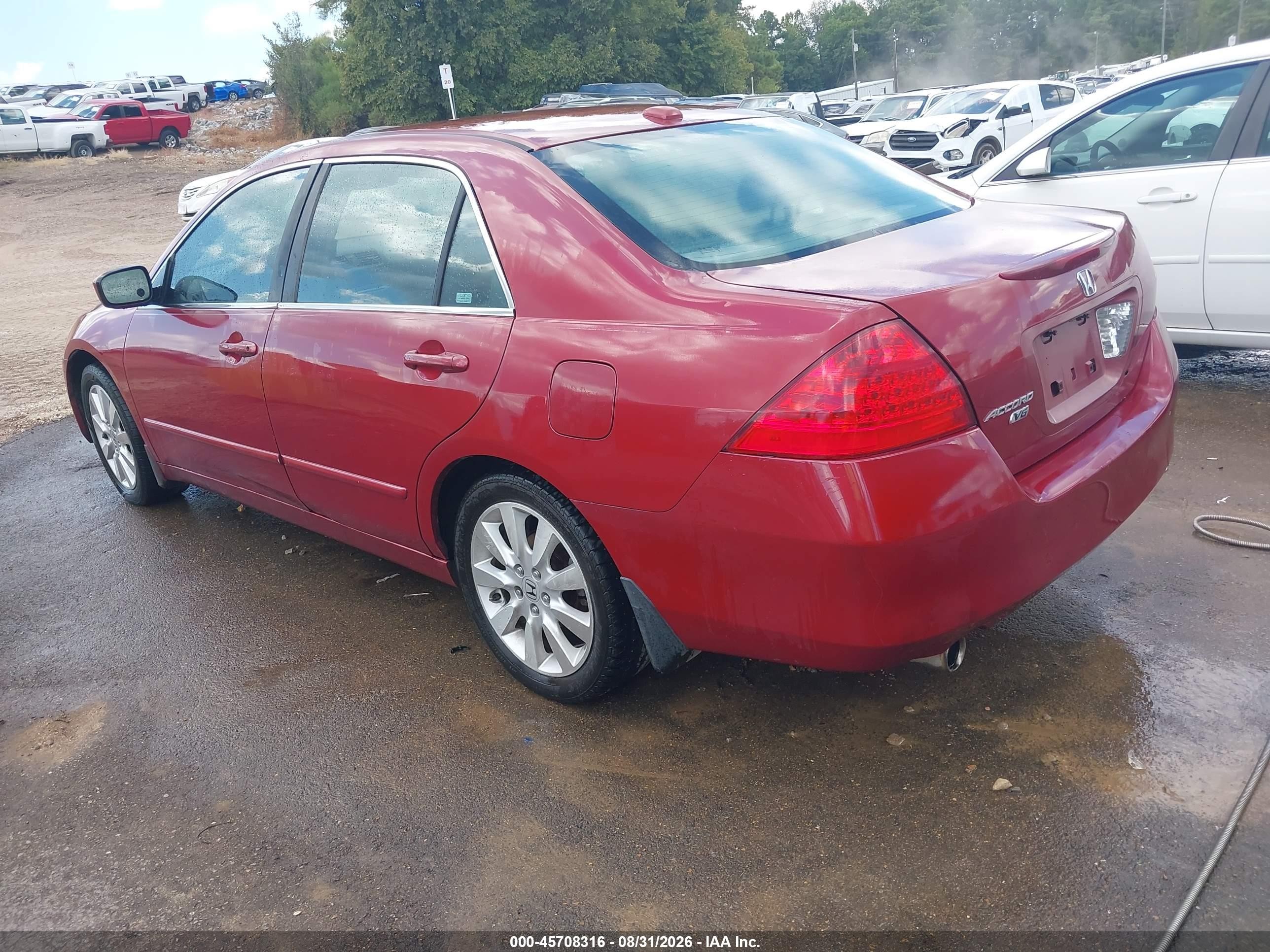 2007 Honda Accord 3.0 Ex Красный vin: 1HGCM665X7A033567