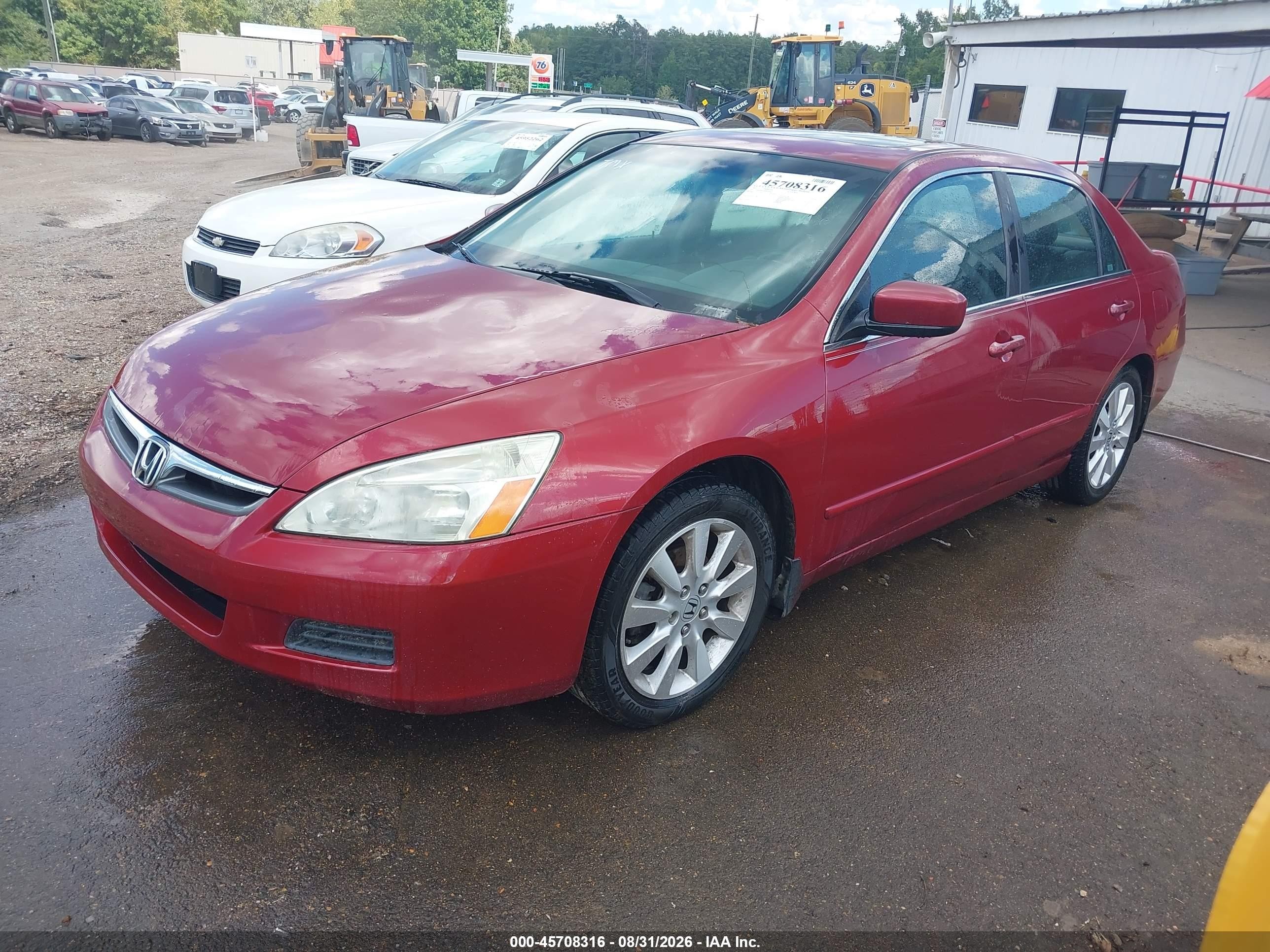 2007 Honda Accord 3.0 Ex Красный vin: 1HGCM665X7A033567