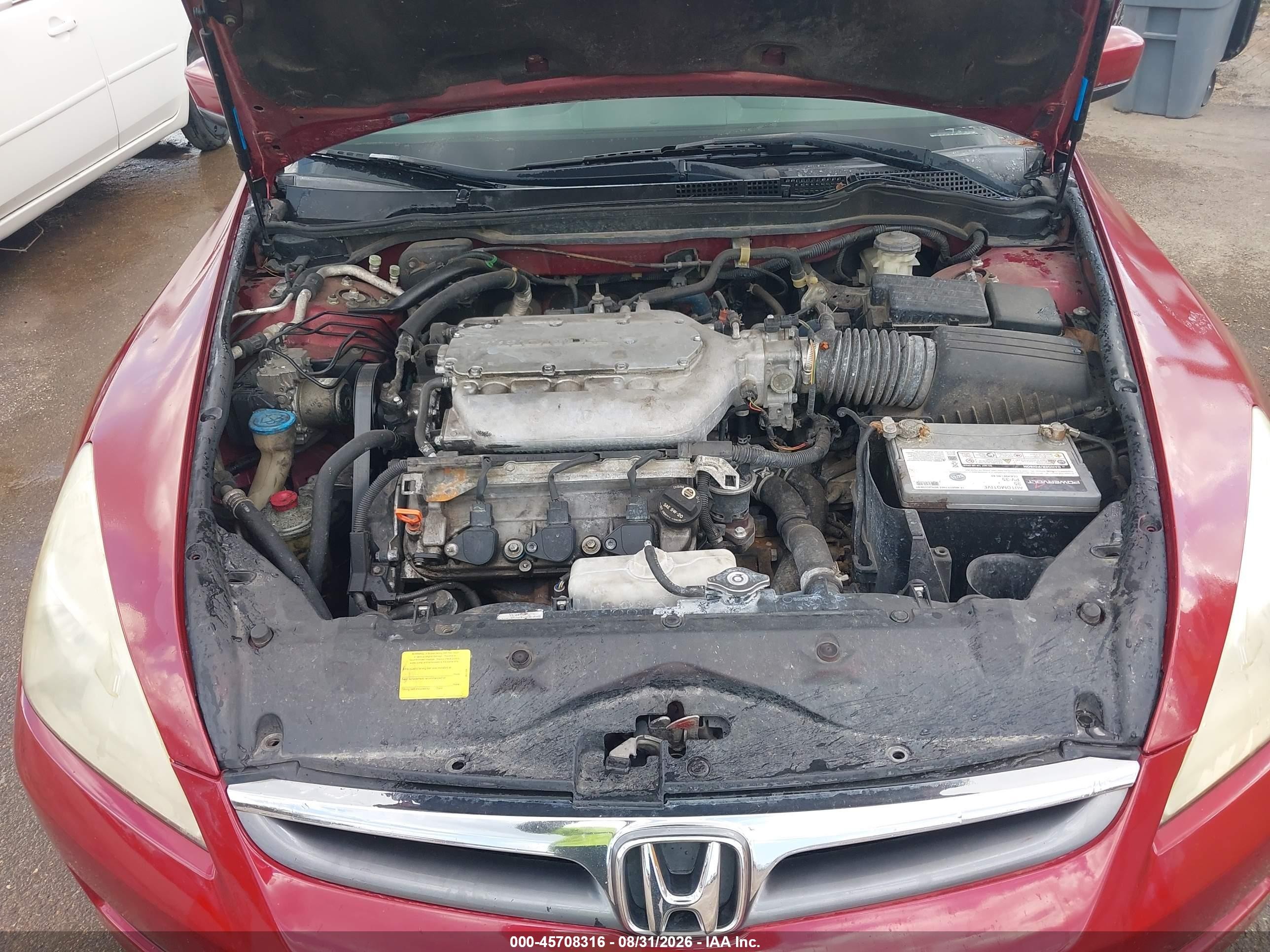 2007 Honda Accord 3.0 Ex Красный vin: 1HGCM665X7A033567
