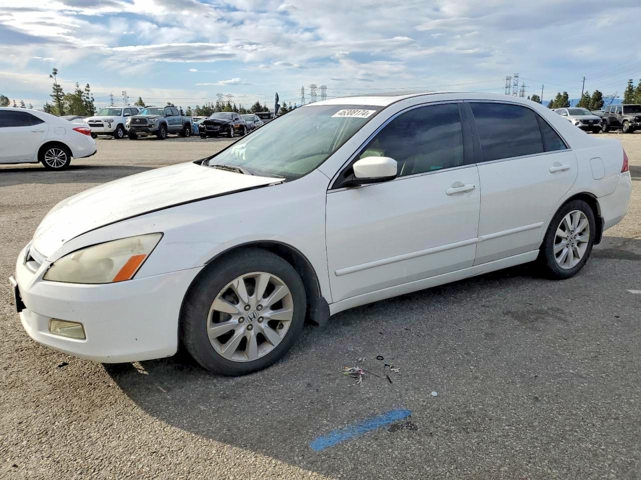 2007 Honda Accord Ex Белый vin: 1HGCM665X7A039370