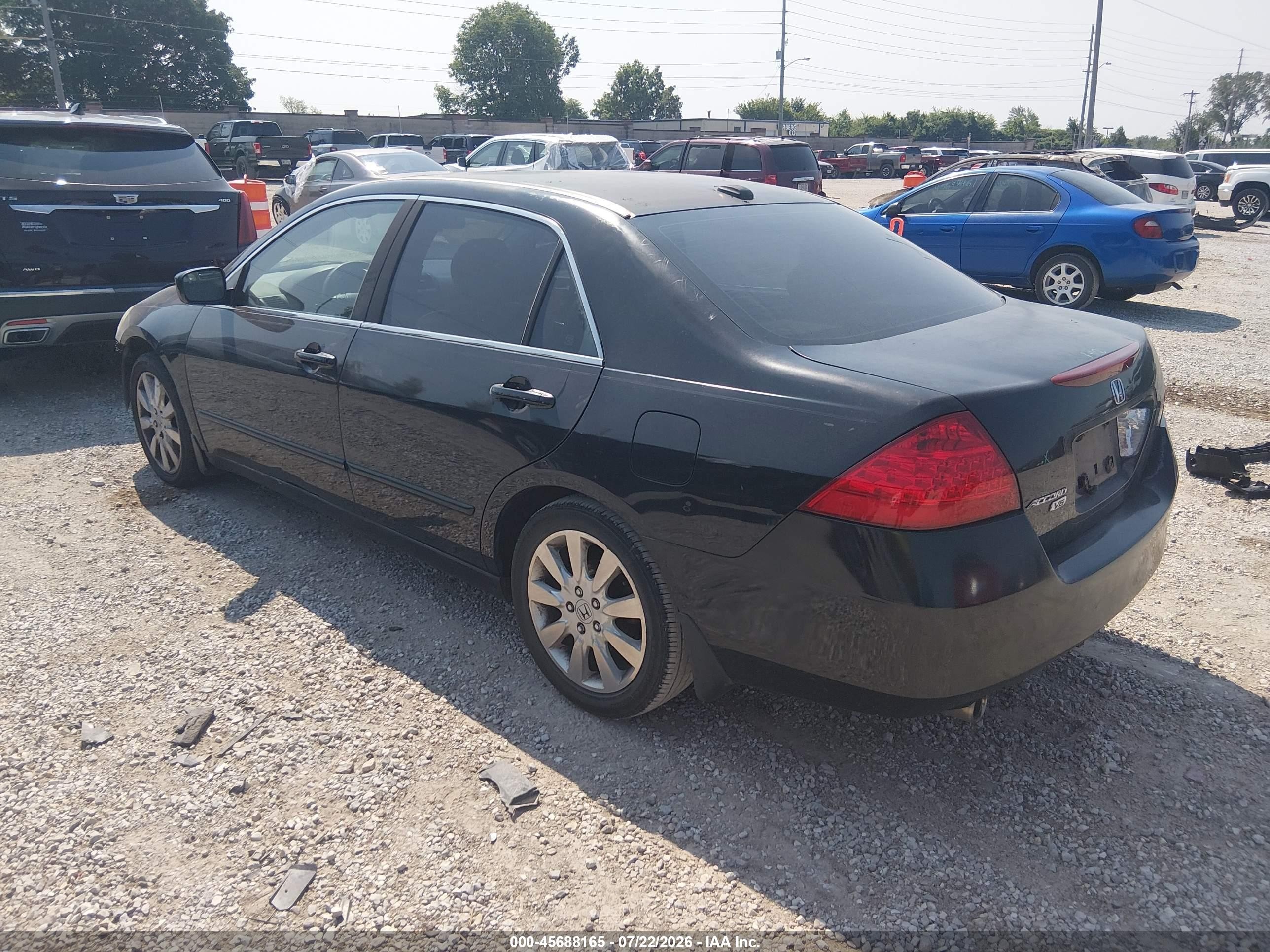 2007 Honda Accord 3.0 Ex Black vin: 1HGCM665X7A054029