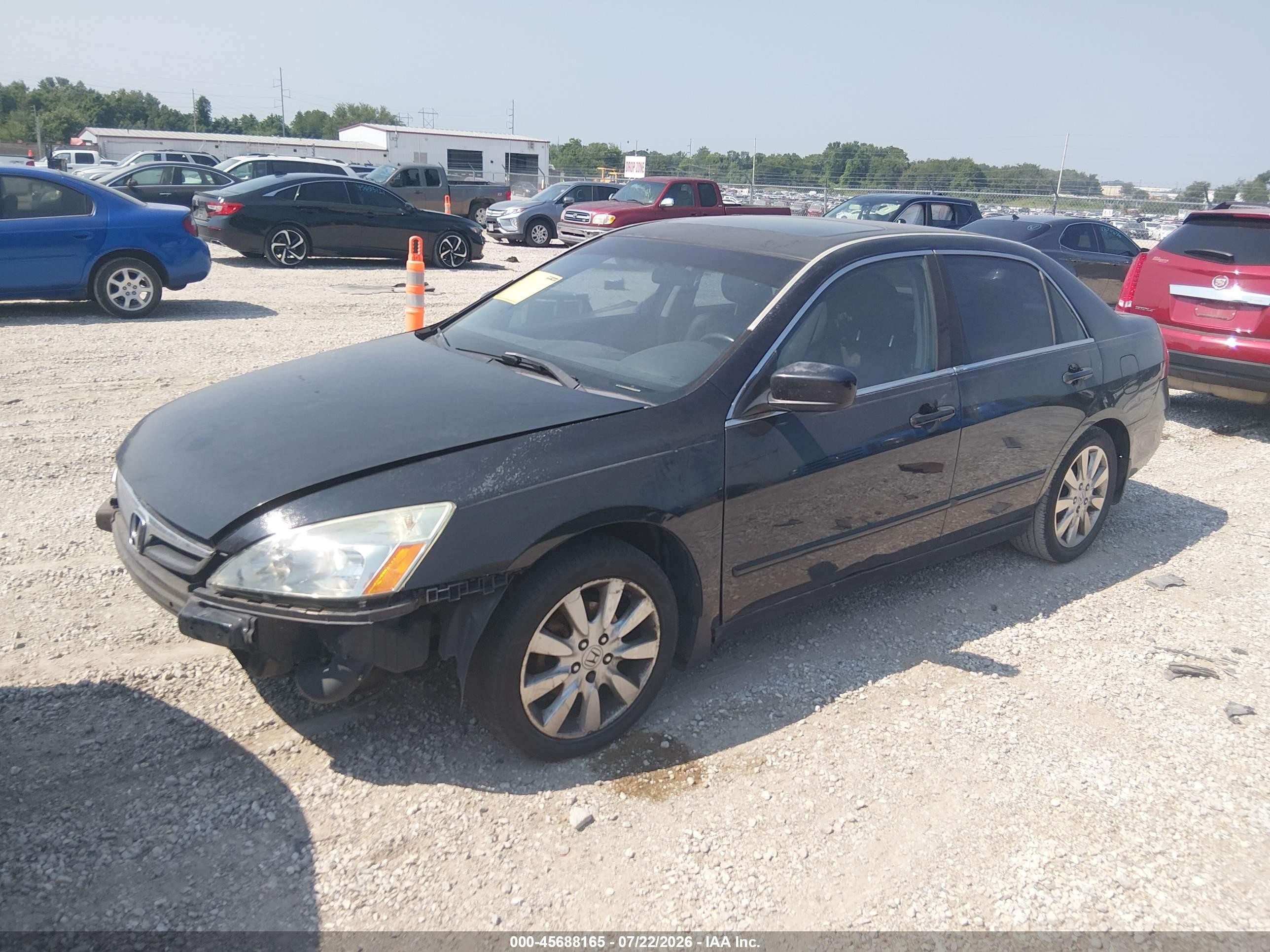 2007 Honda Accord 3.0 Ex Black vin: 1HGCM665X7A054029