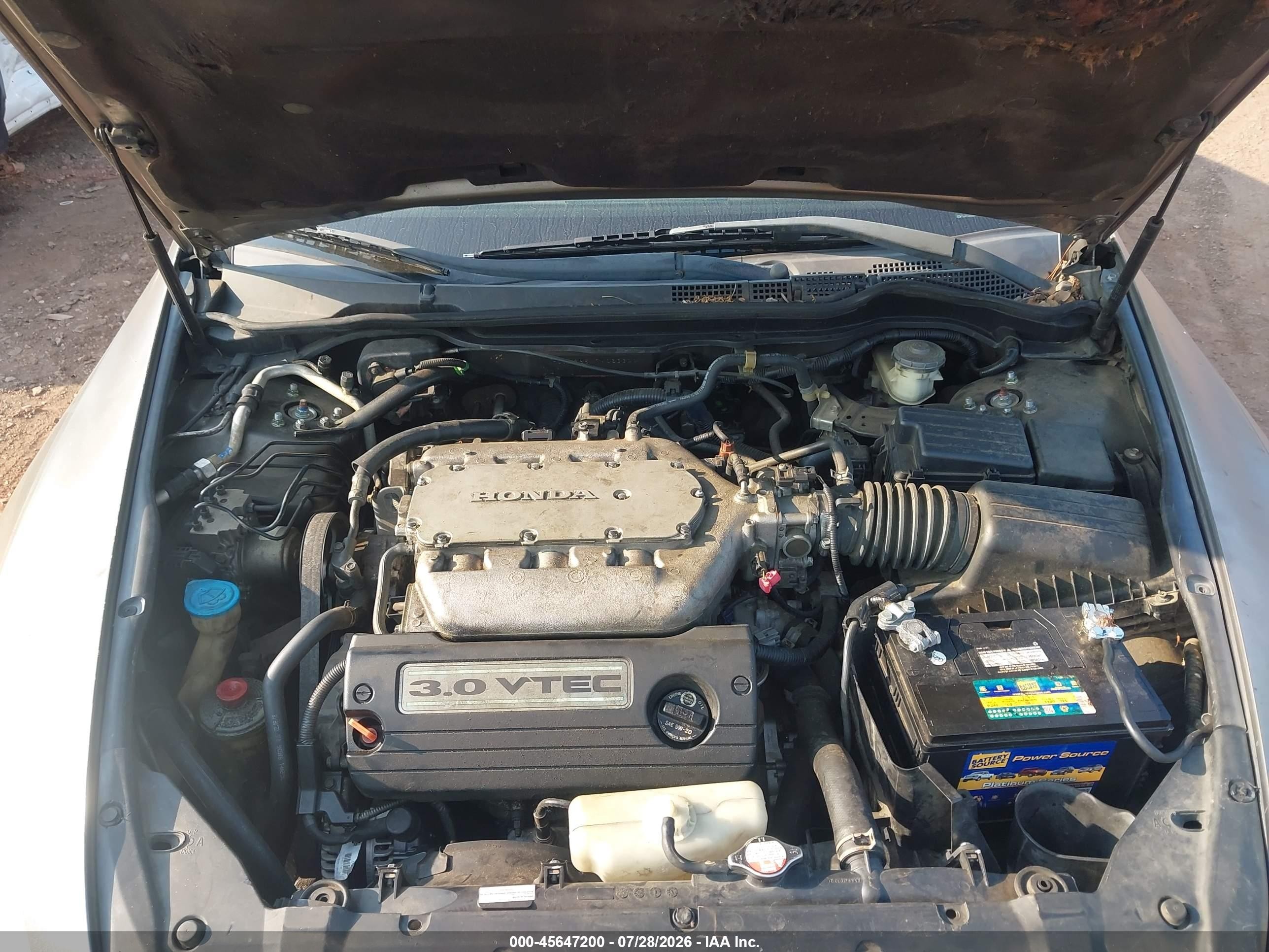 2007 Honda Accord 3.0 Ex Gray vin: 1HGCM665X7A063300