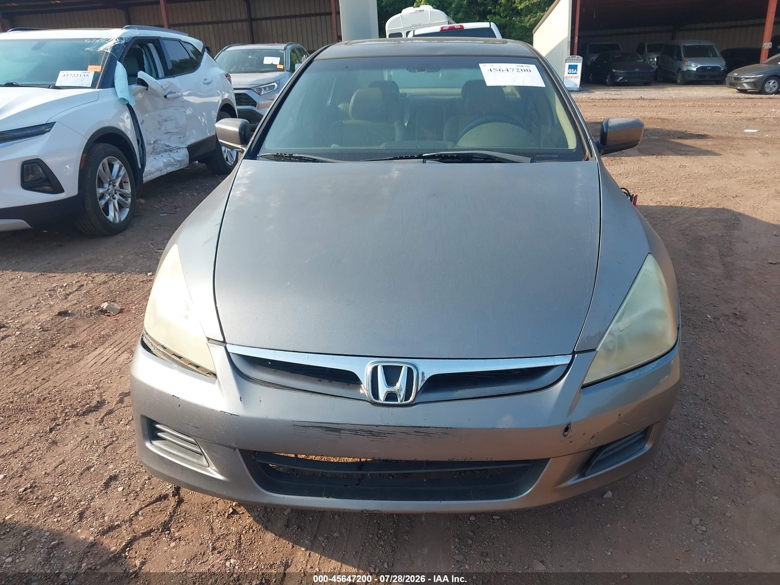 2007 Honda Accord 3.0 Ex Gray vin: 1HGCM665X7A063300