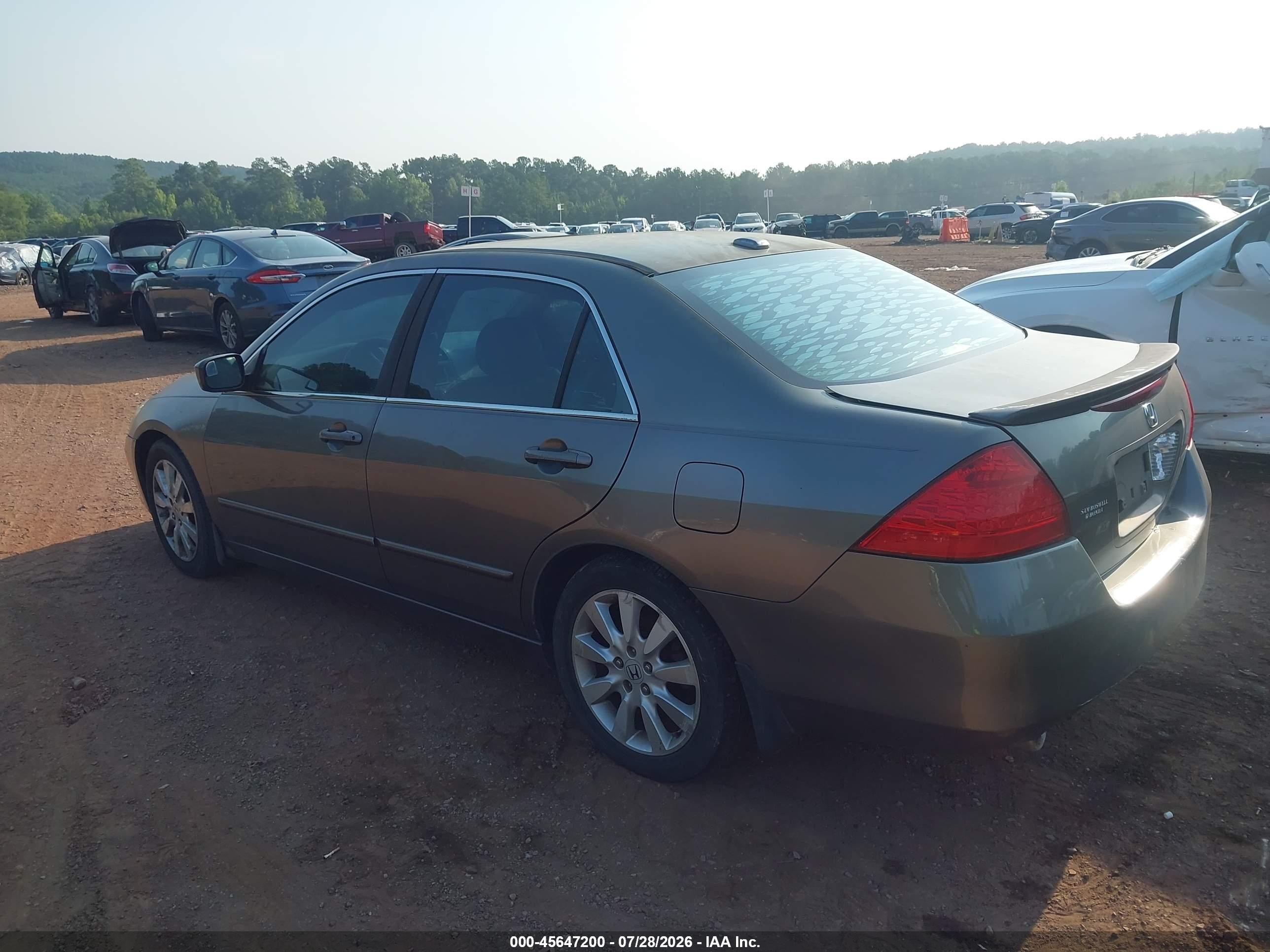 2007 Honda Accord 3.0 Ex Gray vin: 1HGCM665X7A063300