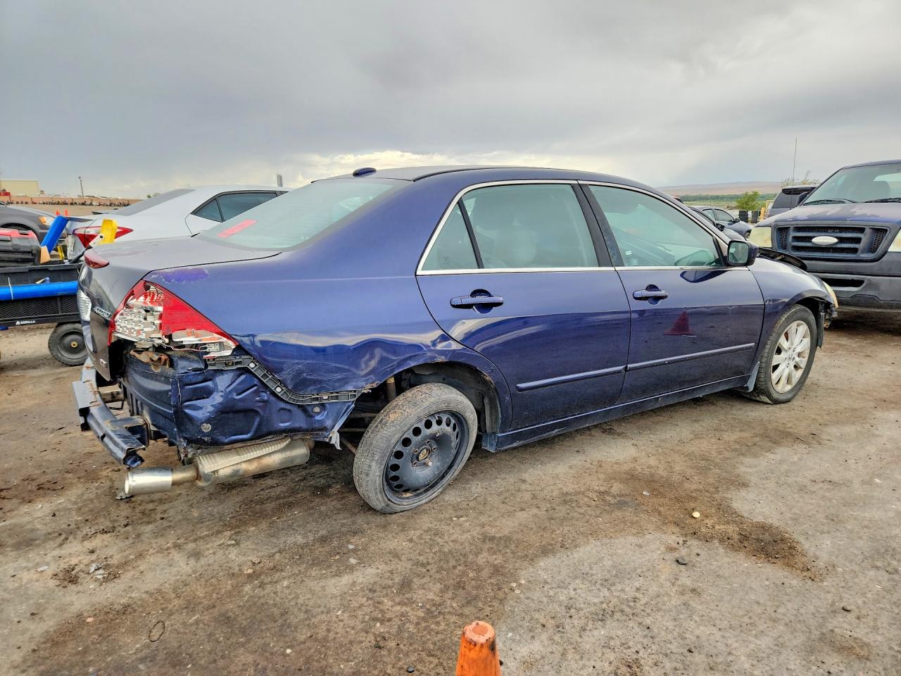 2007 Honda Accord Ex Blue vin: 1HGCM665X7A063989