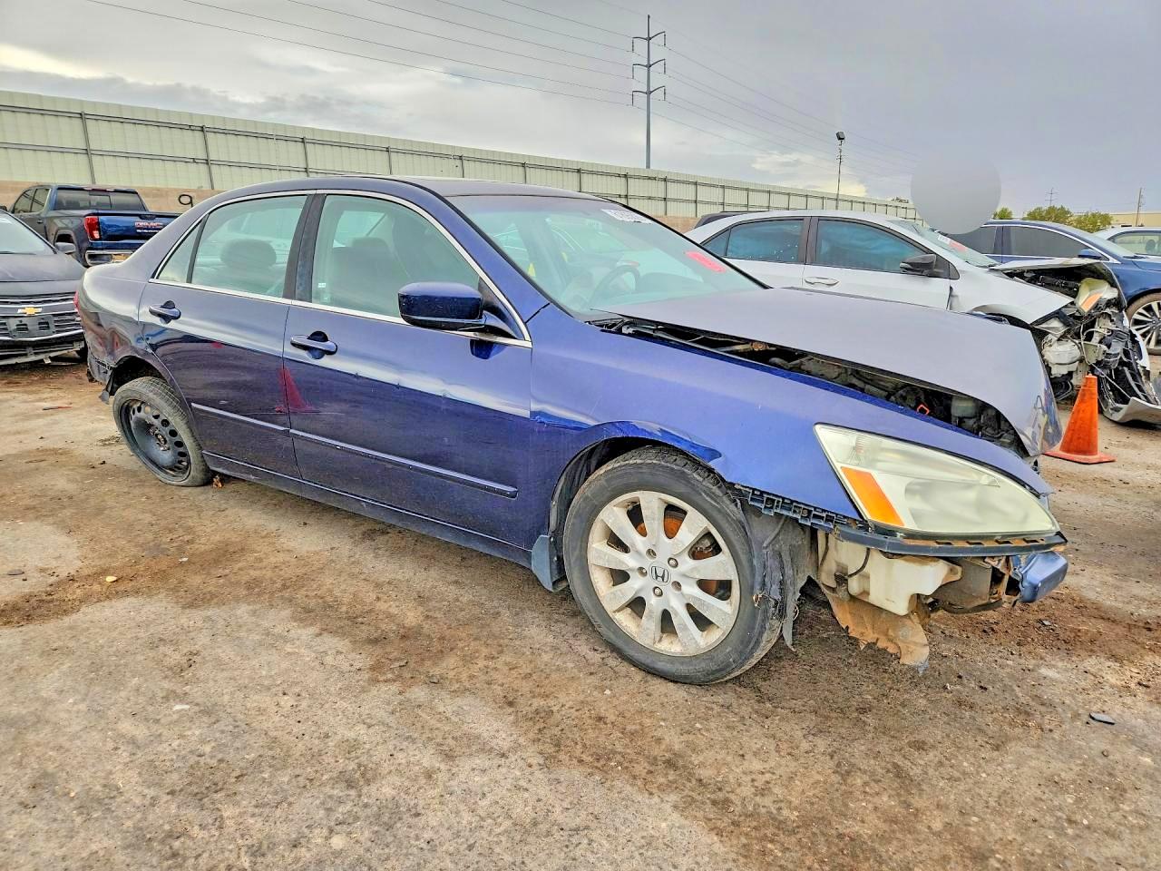 2007 Honda Accord Ex Blue vin: 1HGCM665X7A063989