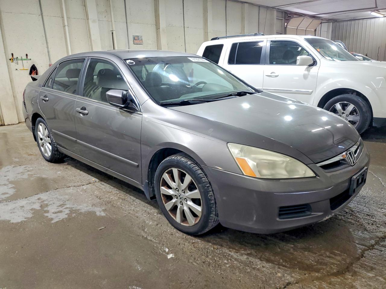 2007 Honda Accord Ex Gray vin: 1HGCM665X7A065564