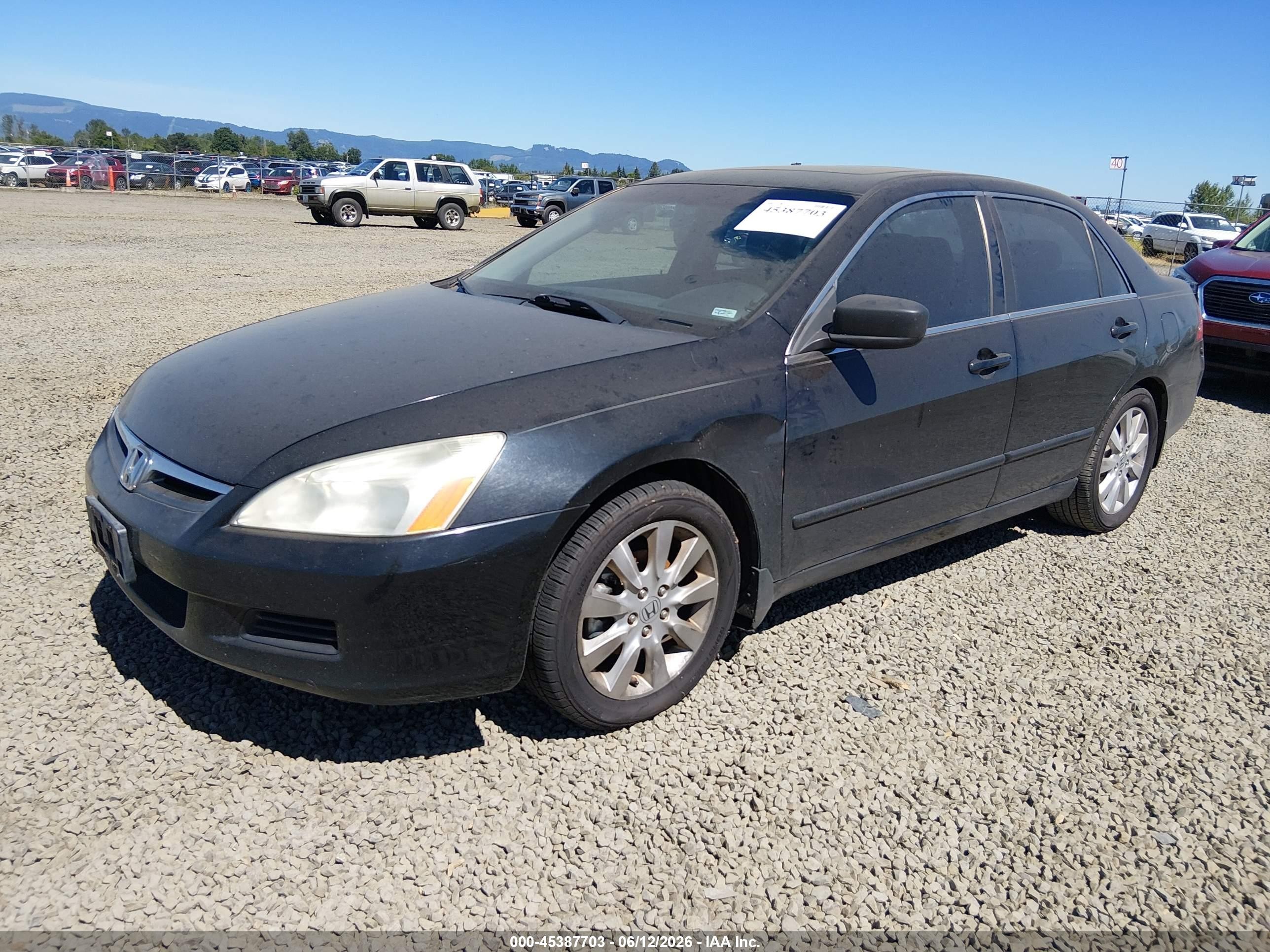 2007 Honda Accord 3.0 Ex Black vin: 1HGCM665X7A068755