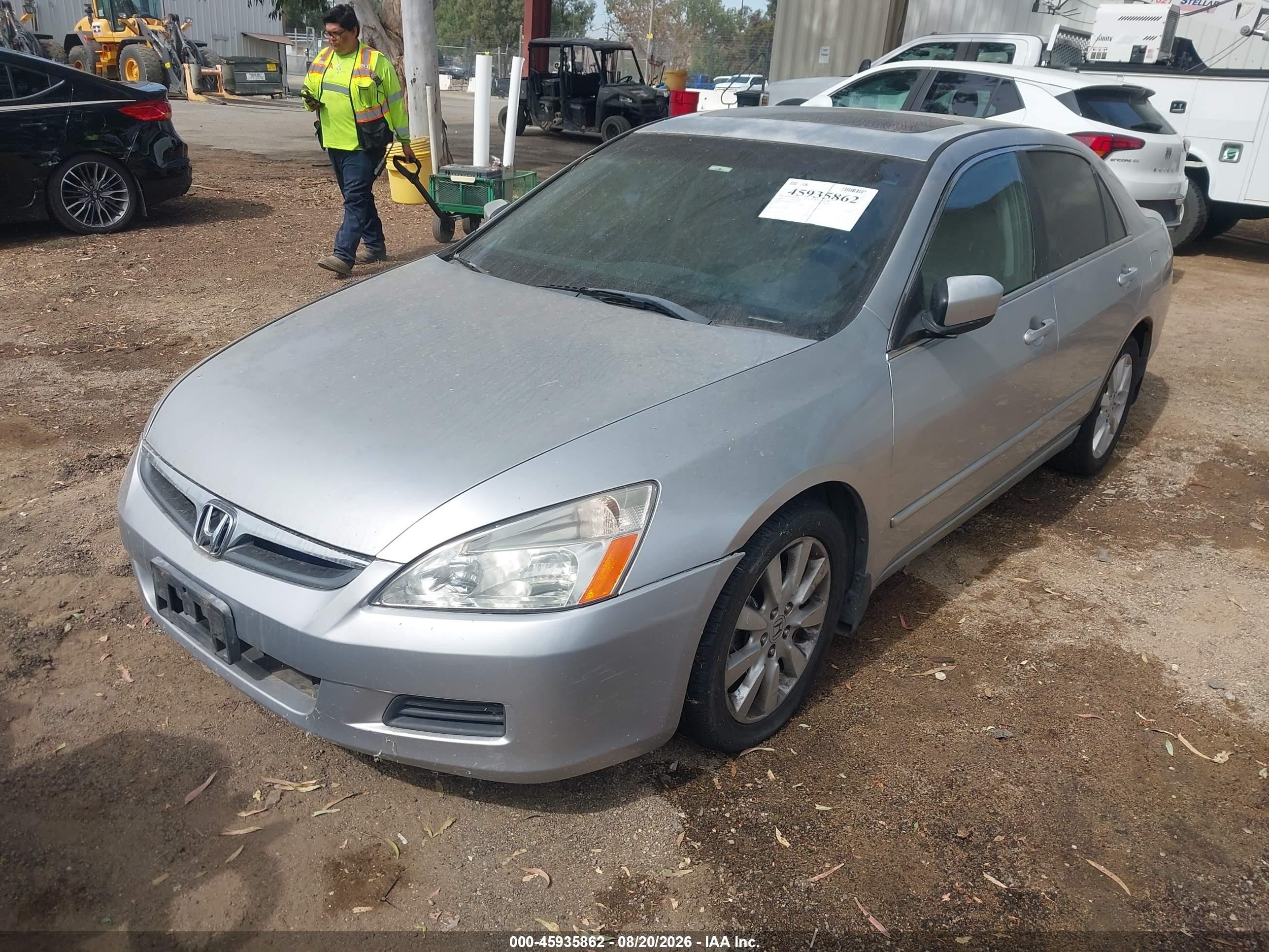 2007 Honda Accord 3.0 Ex Silver vin: 1HGCM665X7A069677