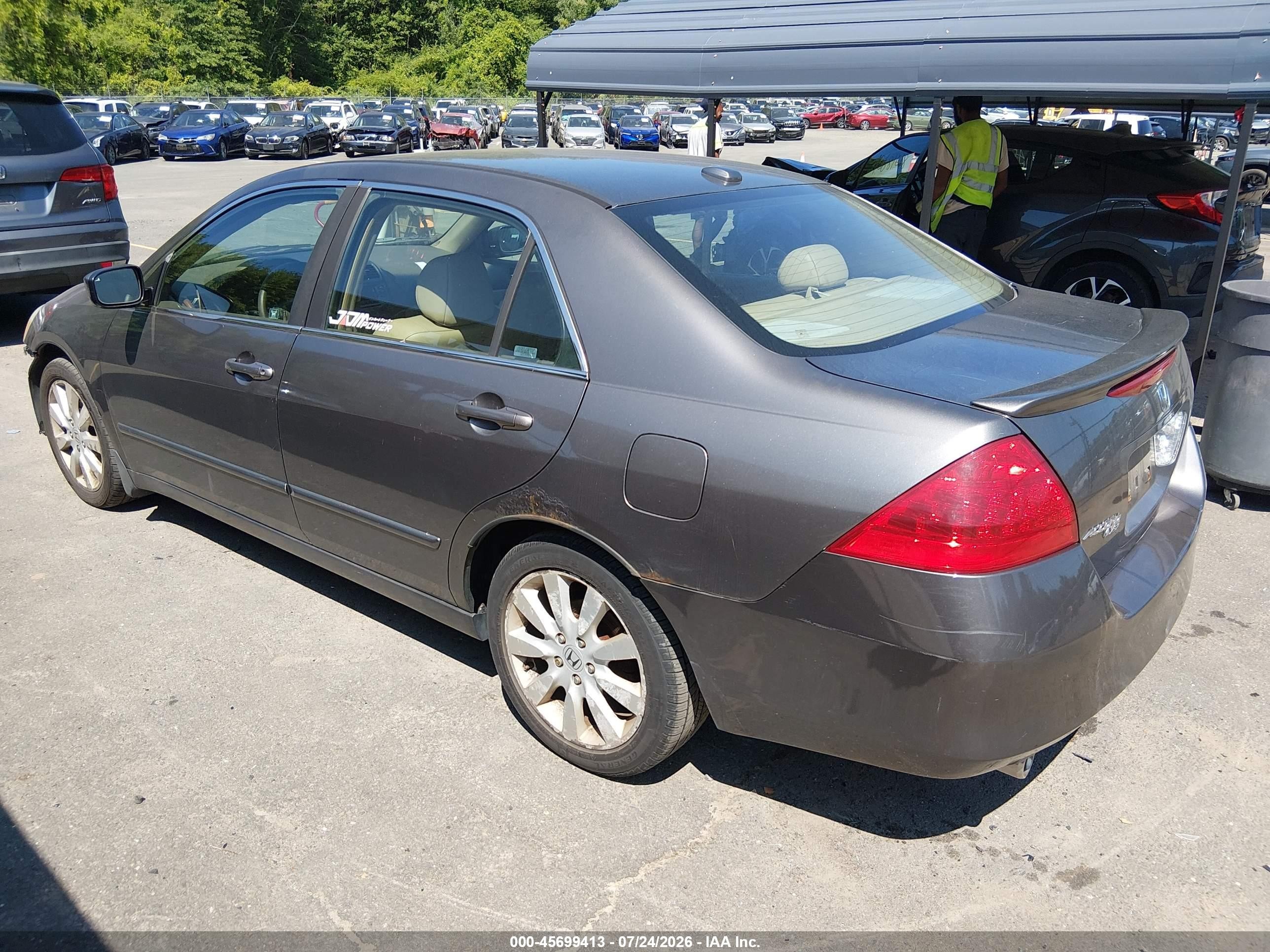 2007 Honda Accord 3.0 Ex Champagne vin: 1HGCM665X7A073924