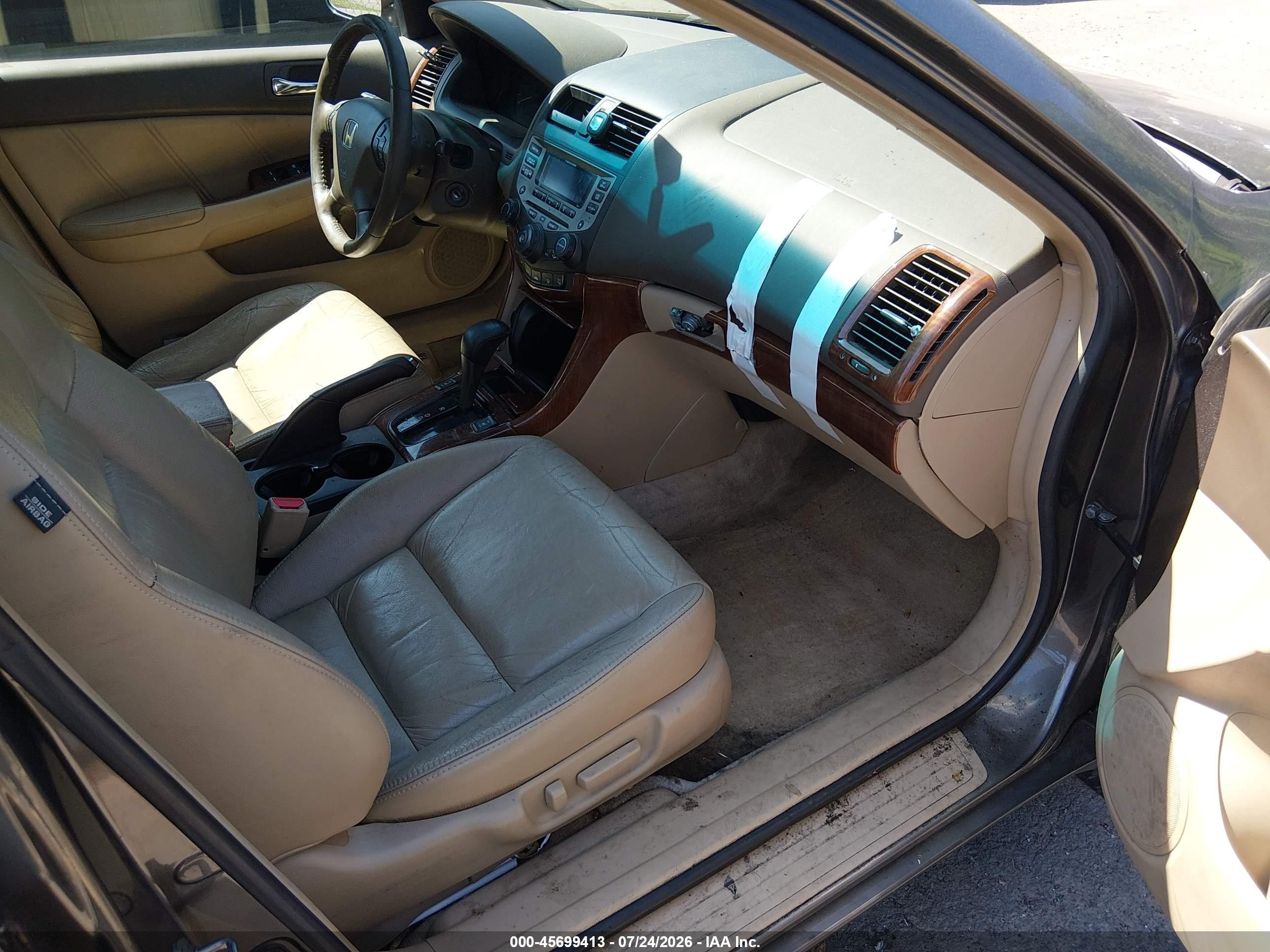 2007 Honda Accord 3.0 Ex Champagne vin: 1HGCM665X7A073924