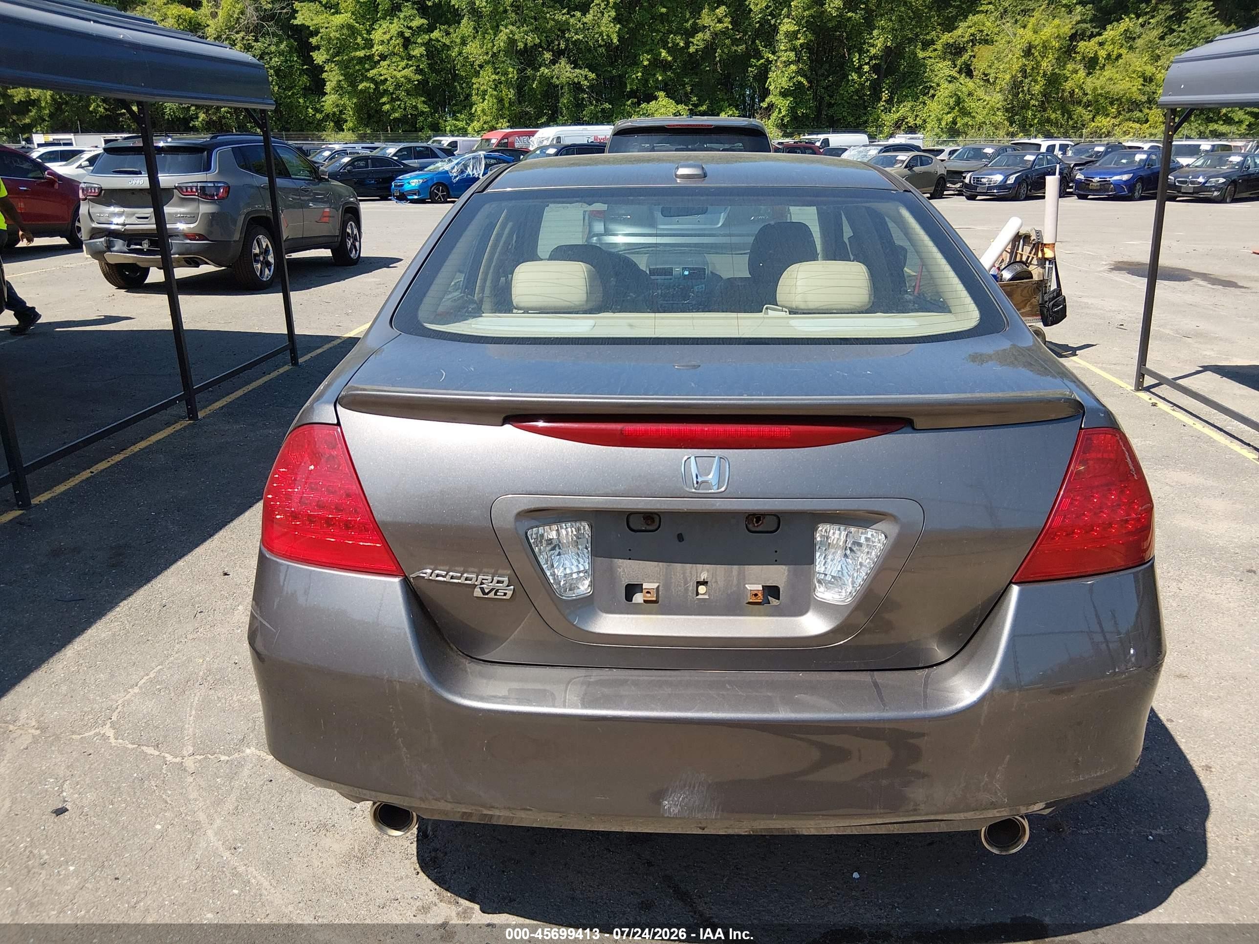 2007 Honda Accord 3.0 Ex Champagne vin: 1HGCM665X7A073924