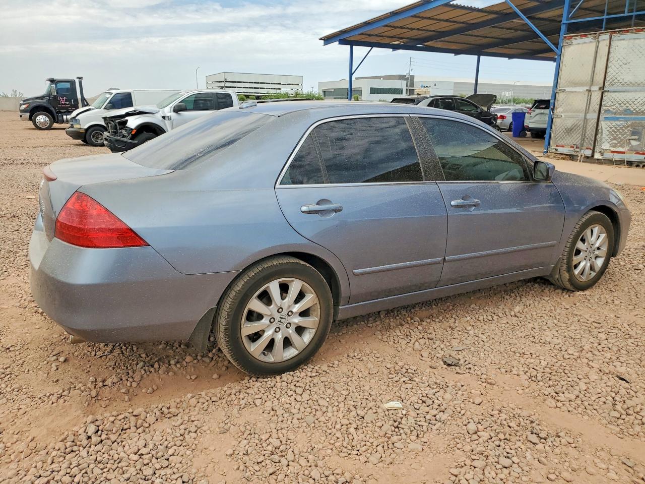 2007 Honda Accord Ex Blue vin: 1HGCM665X7A090013