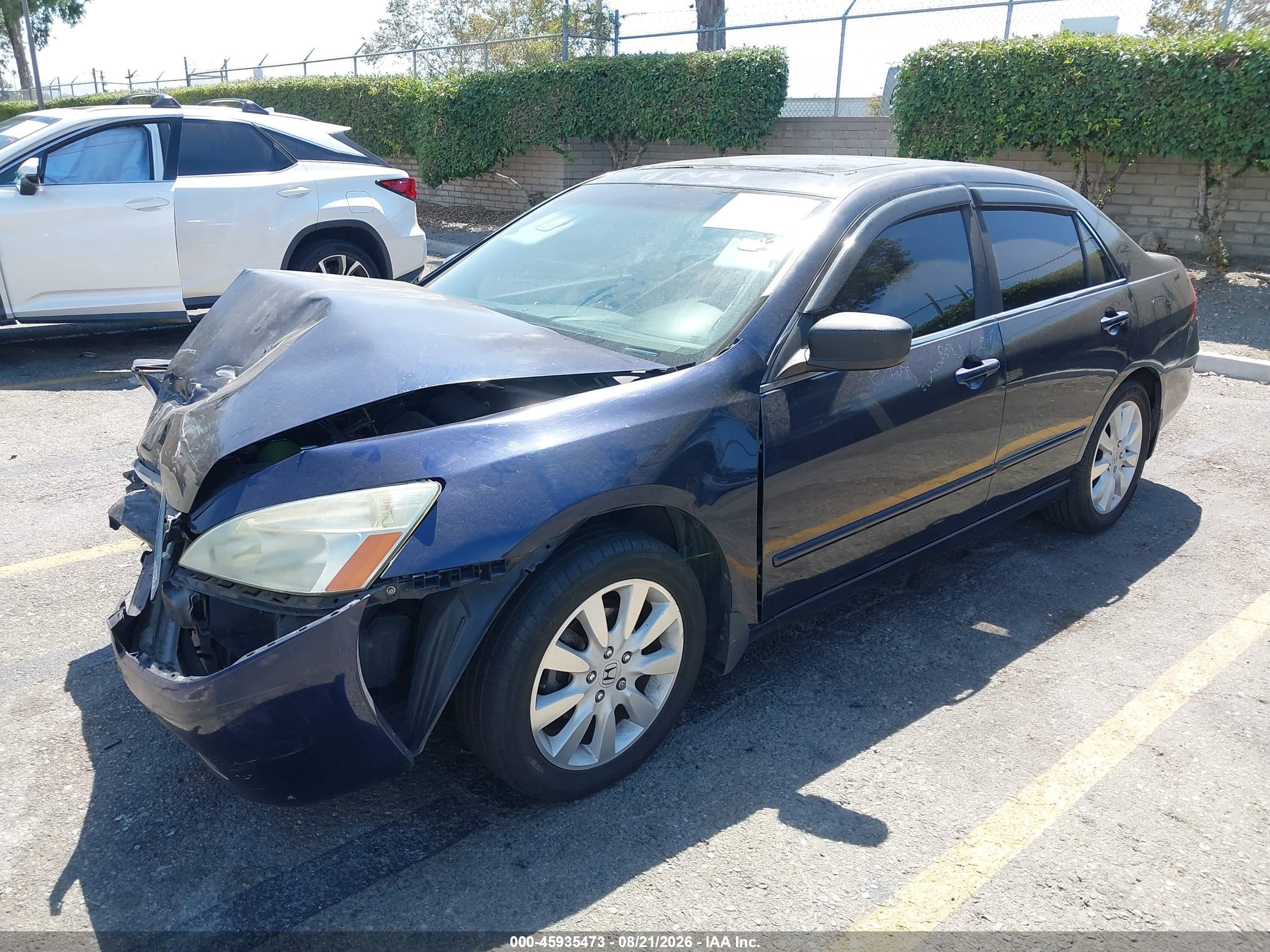 2007 Honda Accord 3.0 Ex Blue vin: 1HGCM665X7A091730