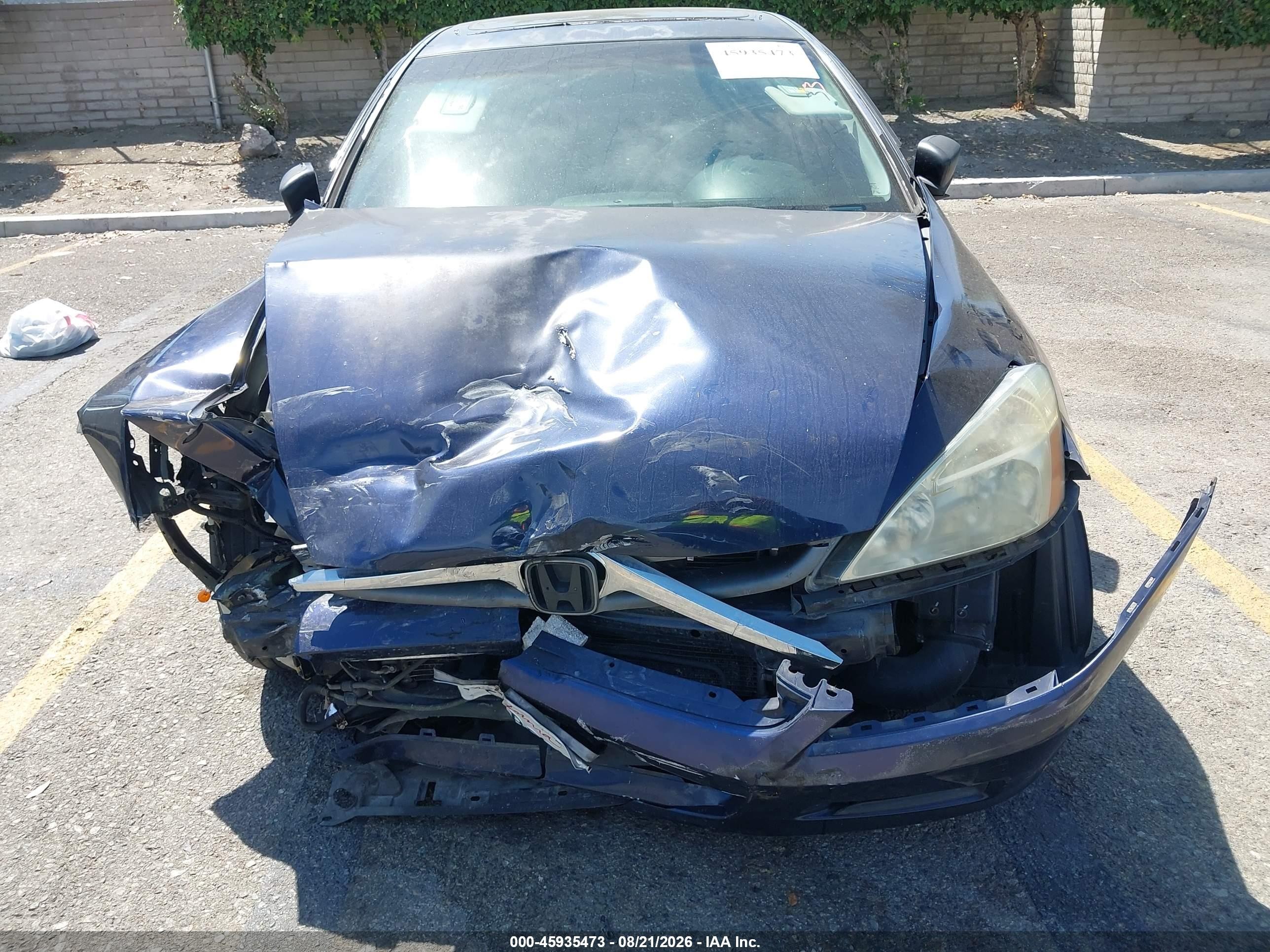 2007 Honda Accord 3.0 Ex Blue vin: 1HGCM665X7A091730