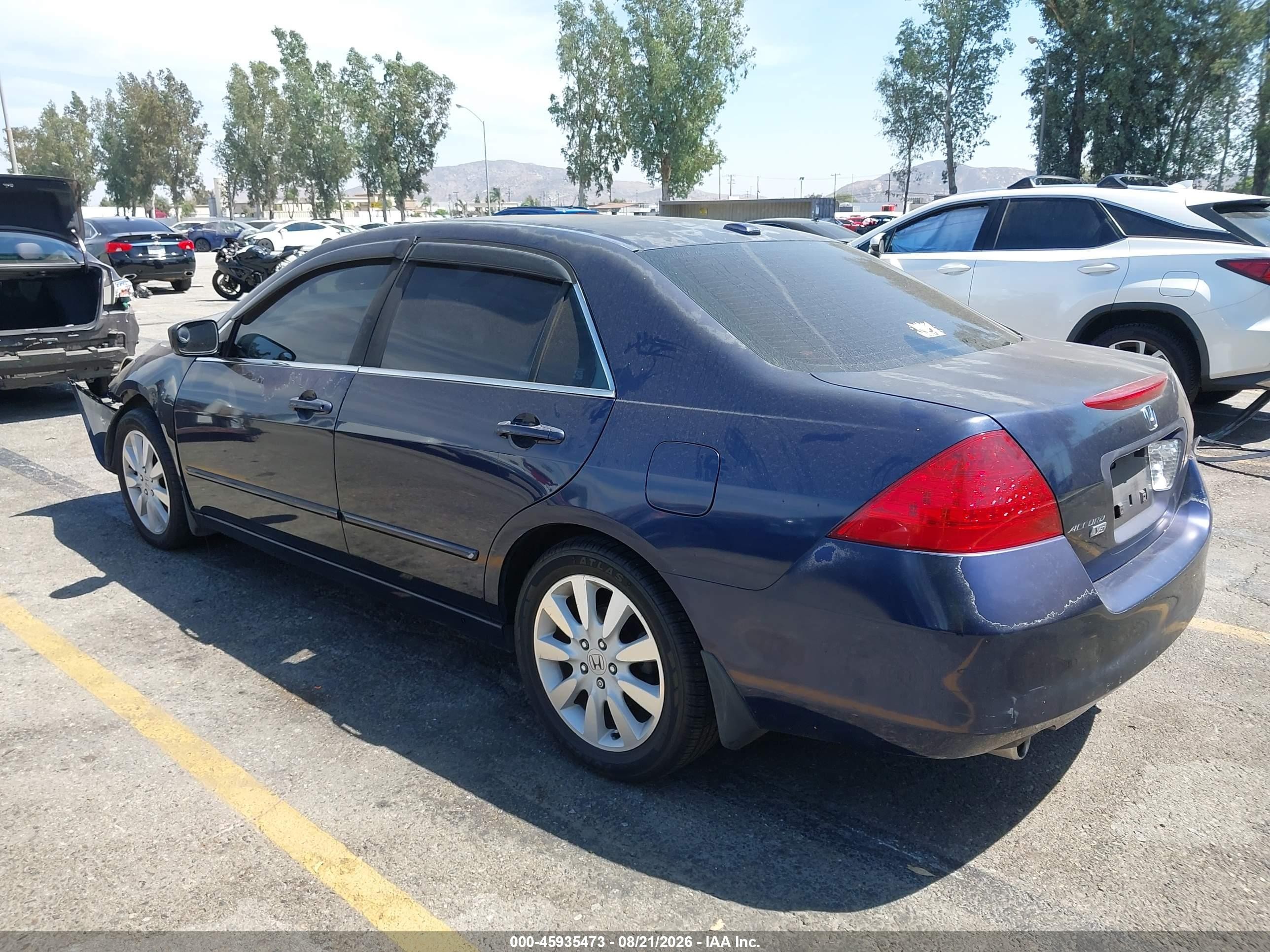 2007 Honda Accord 3.0 Ex Blue vin: 1HGCM665X7A091730