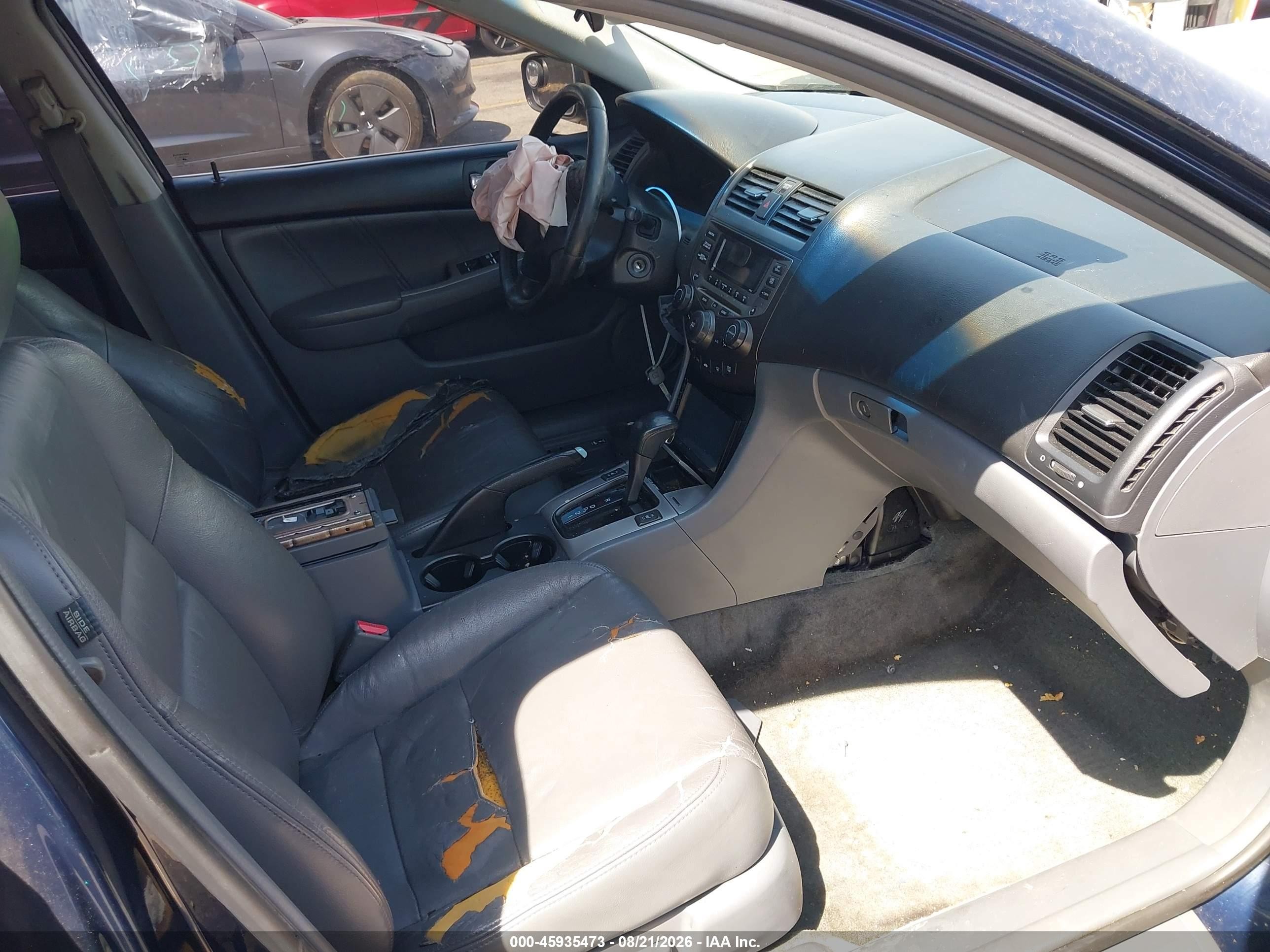 2007 Honda Accord 3.0 Ex Blue vin: 1HGCM665X7A091730