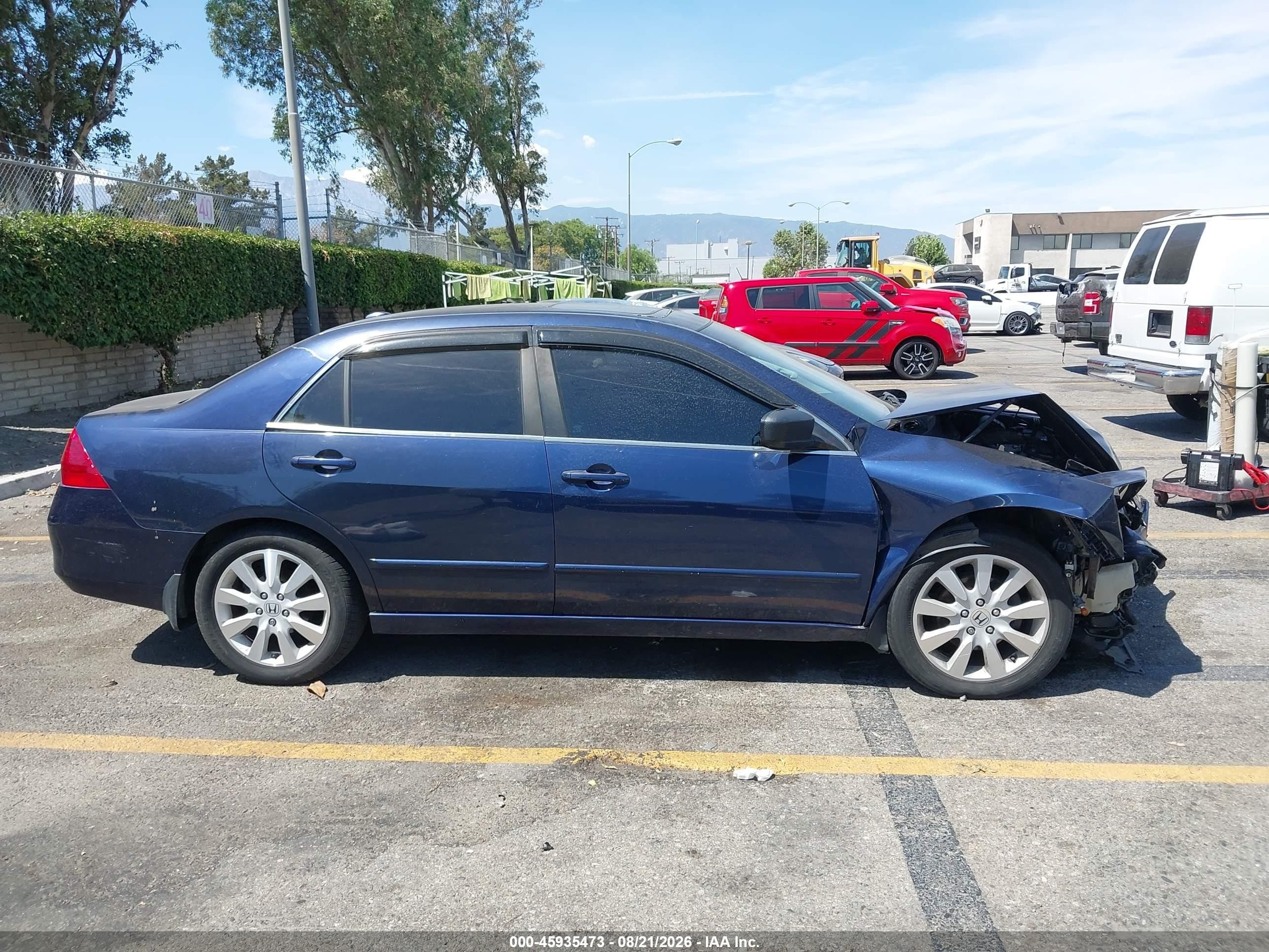 2007 Honda Accord 3.0 Ex Blue vin: 1HGCM665X7A091730