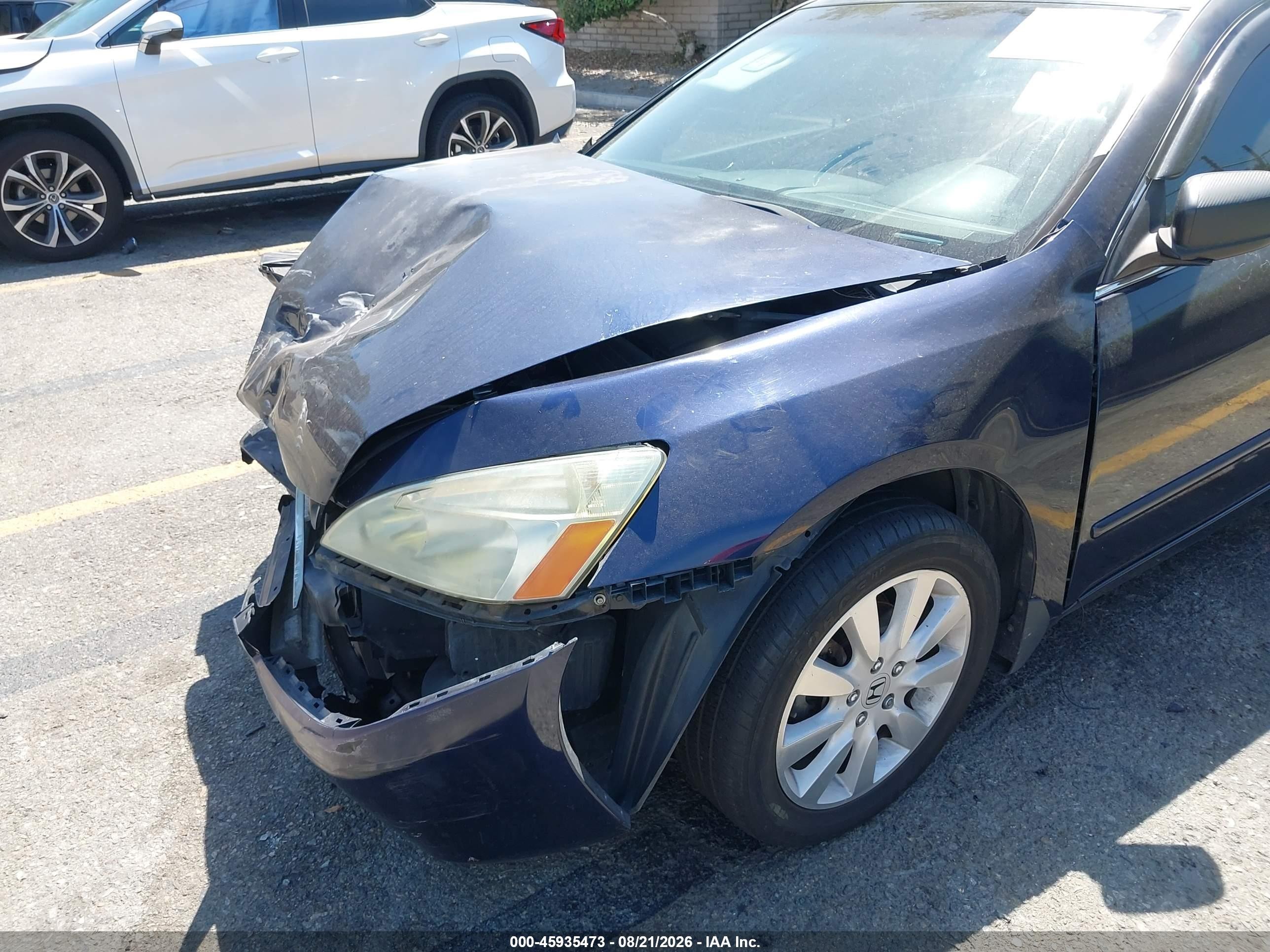 2007 Honda Accord 3.0 Ex Blue vin: 1HGCM665X7A091730