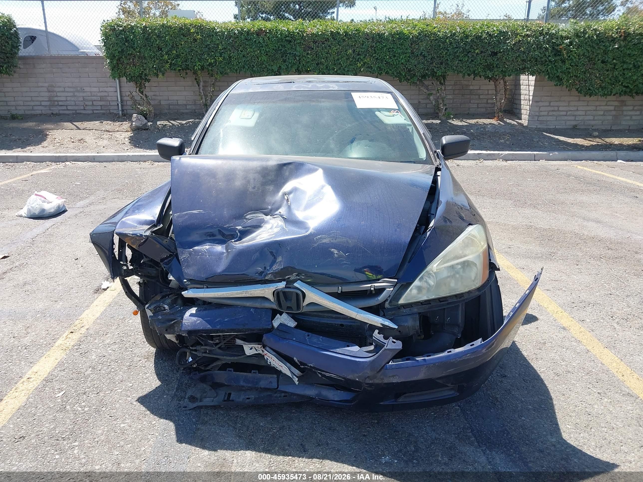 2007 Honda Accord 3.0 Ex Blue vin: 1HGCM665X7A091730