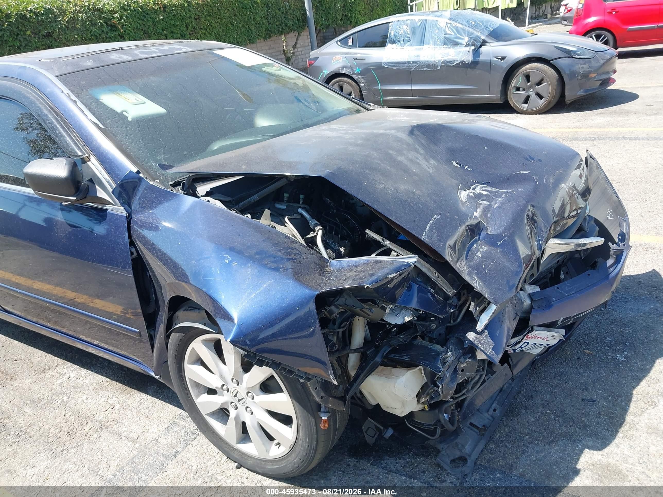 2007 Honda Accord 3.0 Ex Blue vin: 1HGCM665X7A091730