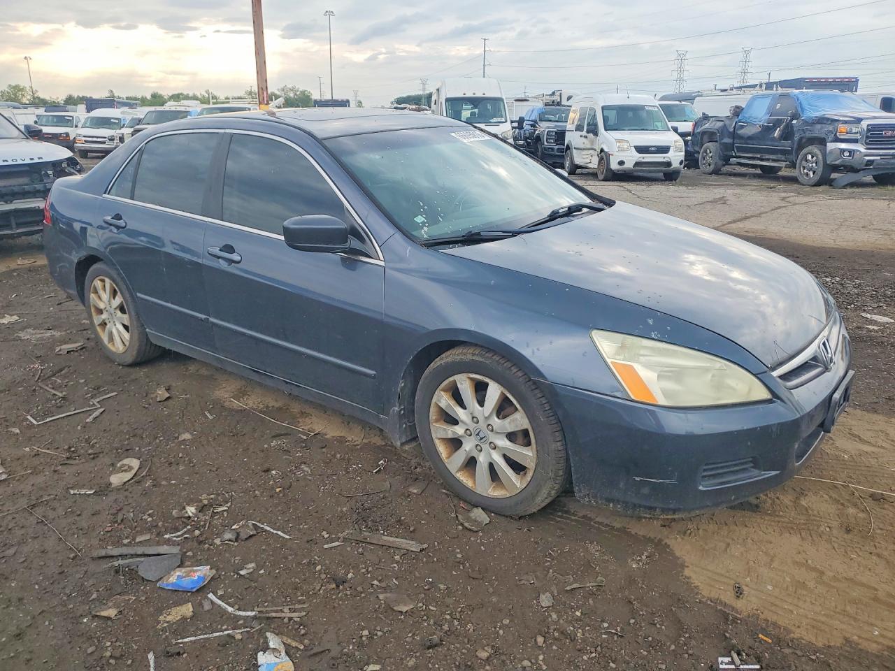 2007 Honda Accord Ex Blue vin: 1HGCM665X7A802195