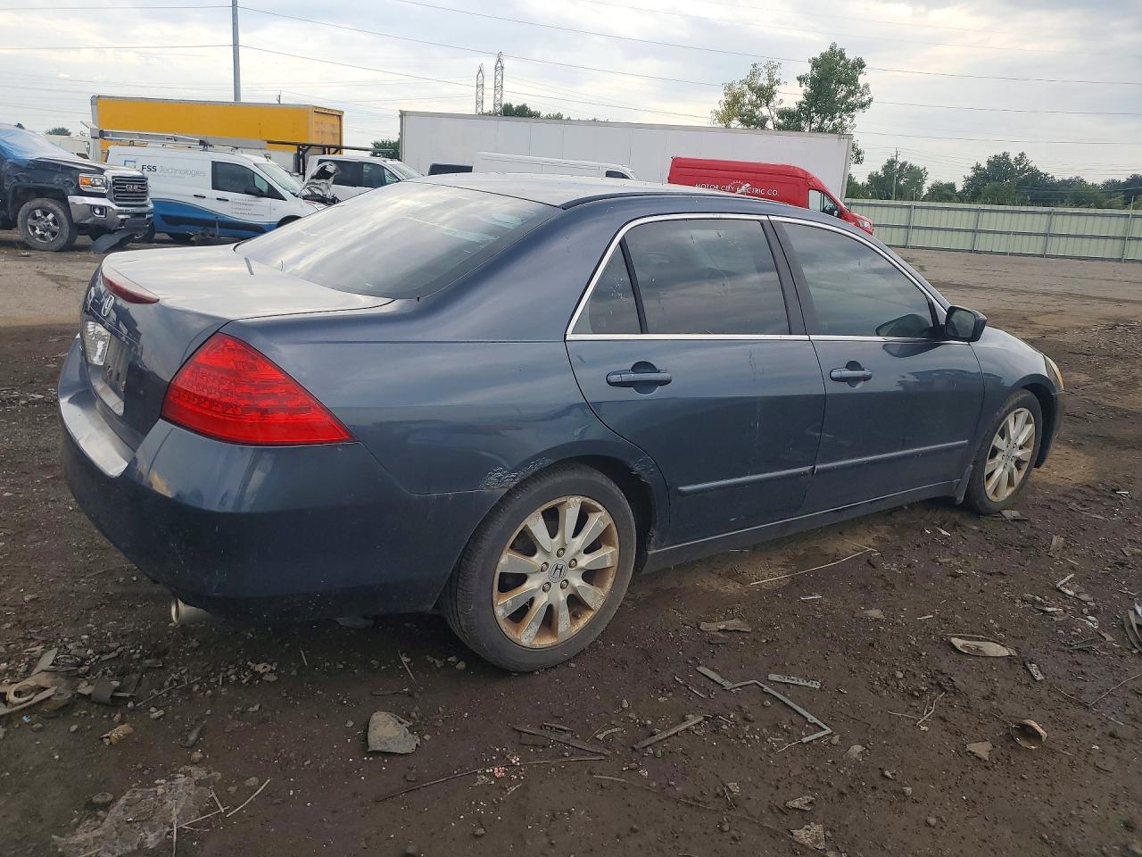 2007 Honda Accord Ex Blue vin: 1HGCM665X7A802195