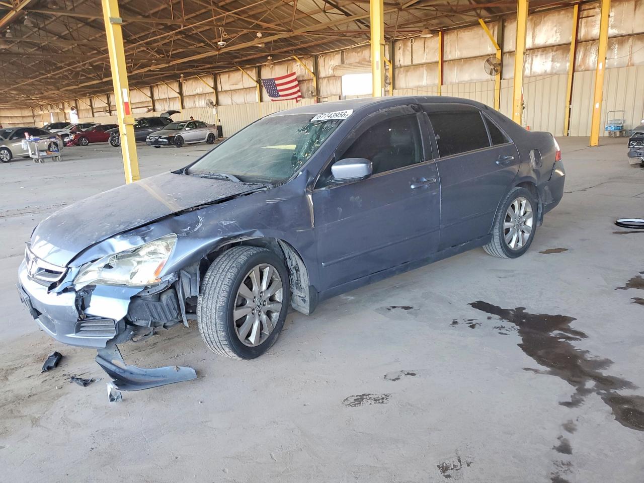 2007 Honda Accord Синий vin: 1HGCM66807A034365