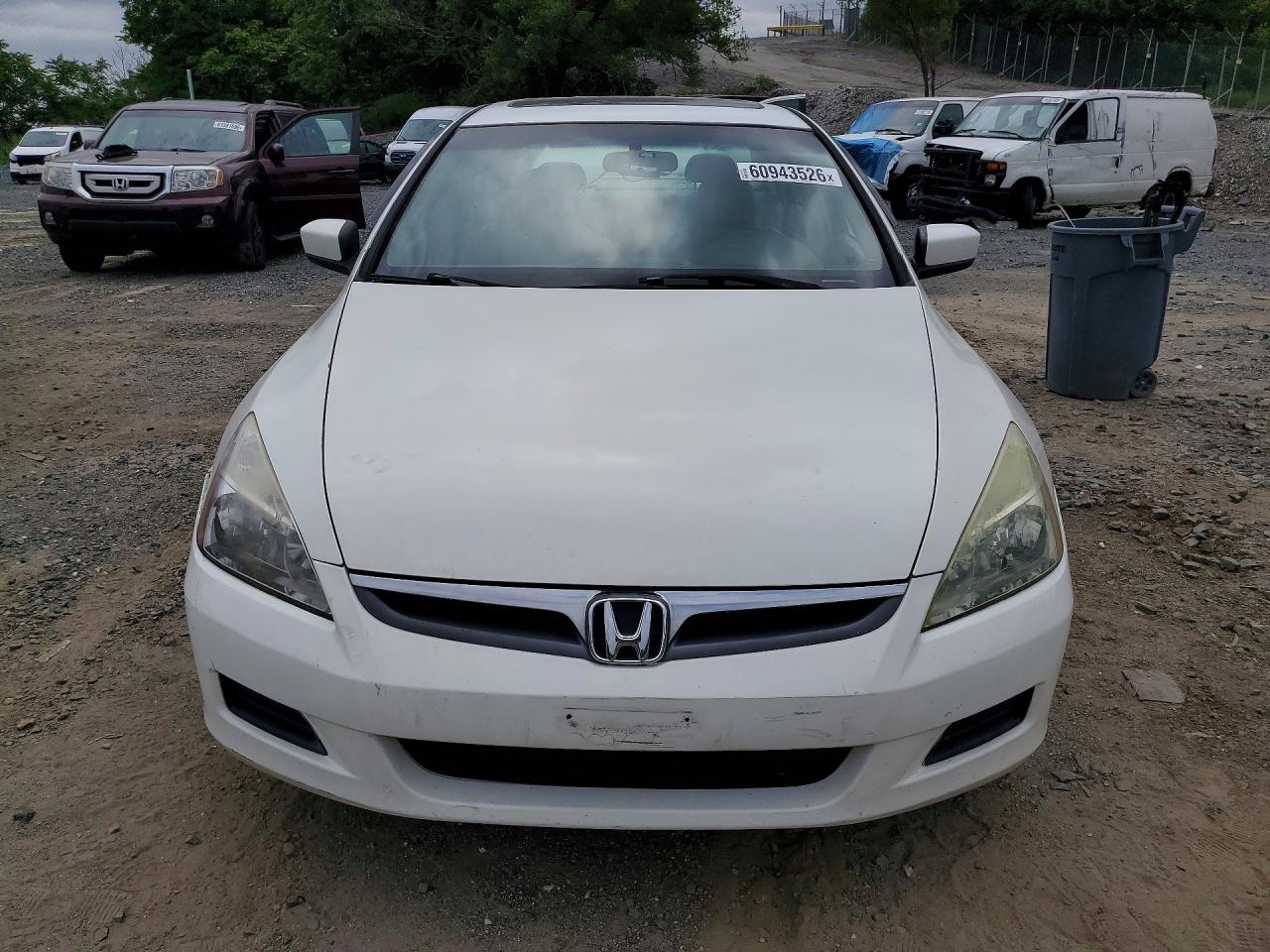 2007 Honda Accord Ex White vin: 1HGCM66807A054275