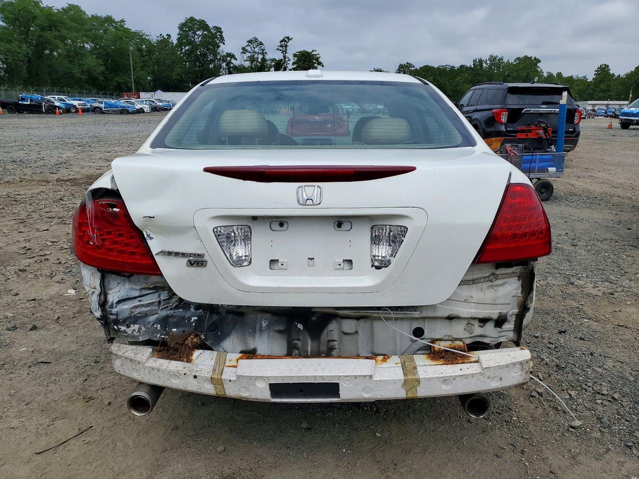 2007 Honda Accord Ex White vin: 1HGCM66807A054275