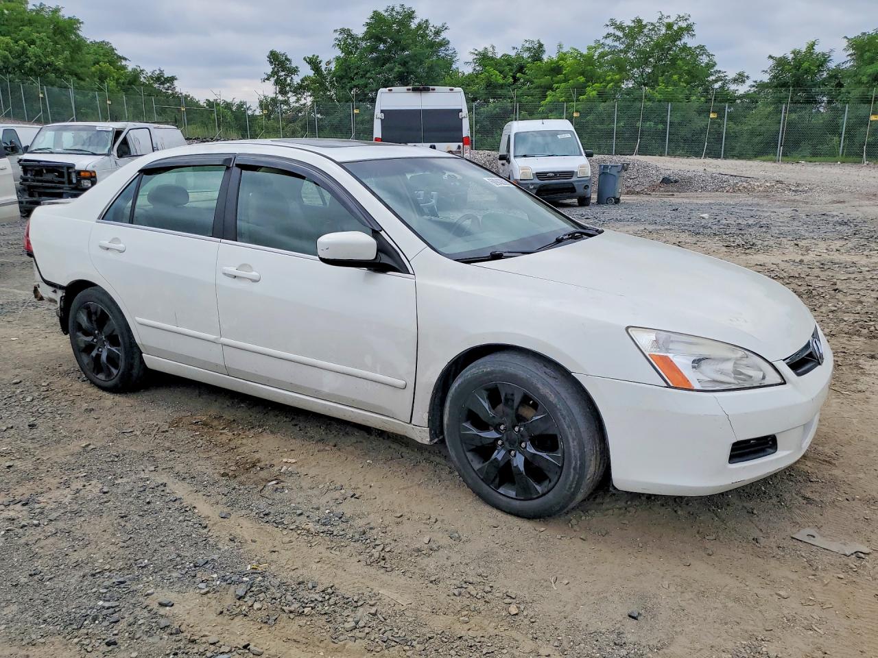 2007 Honda Accord Ex White vin: 1HGCM66807A054275