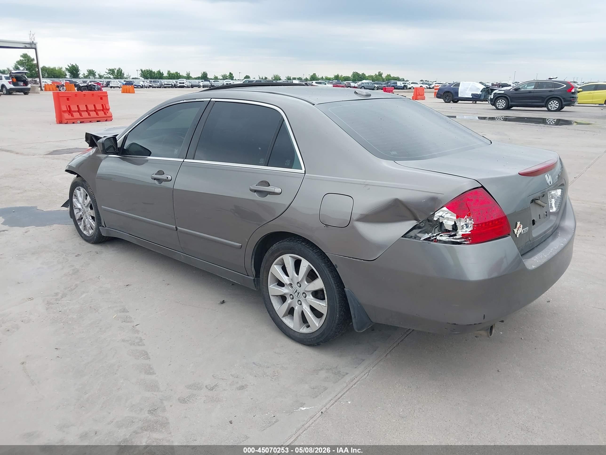 2007 Honda Accord 3.0 Ex Gray vin: 1HGCM66807A076468