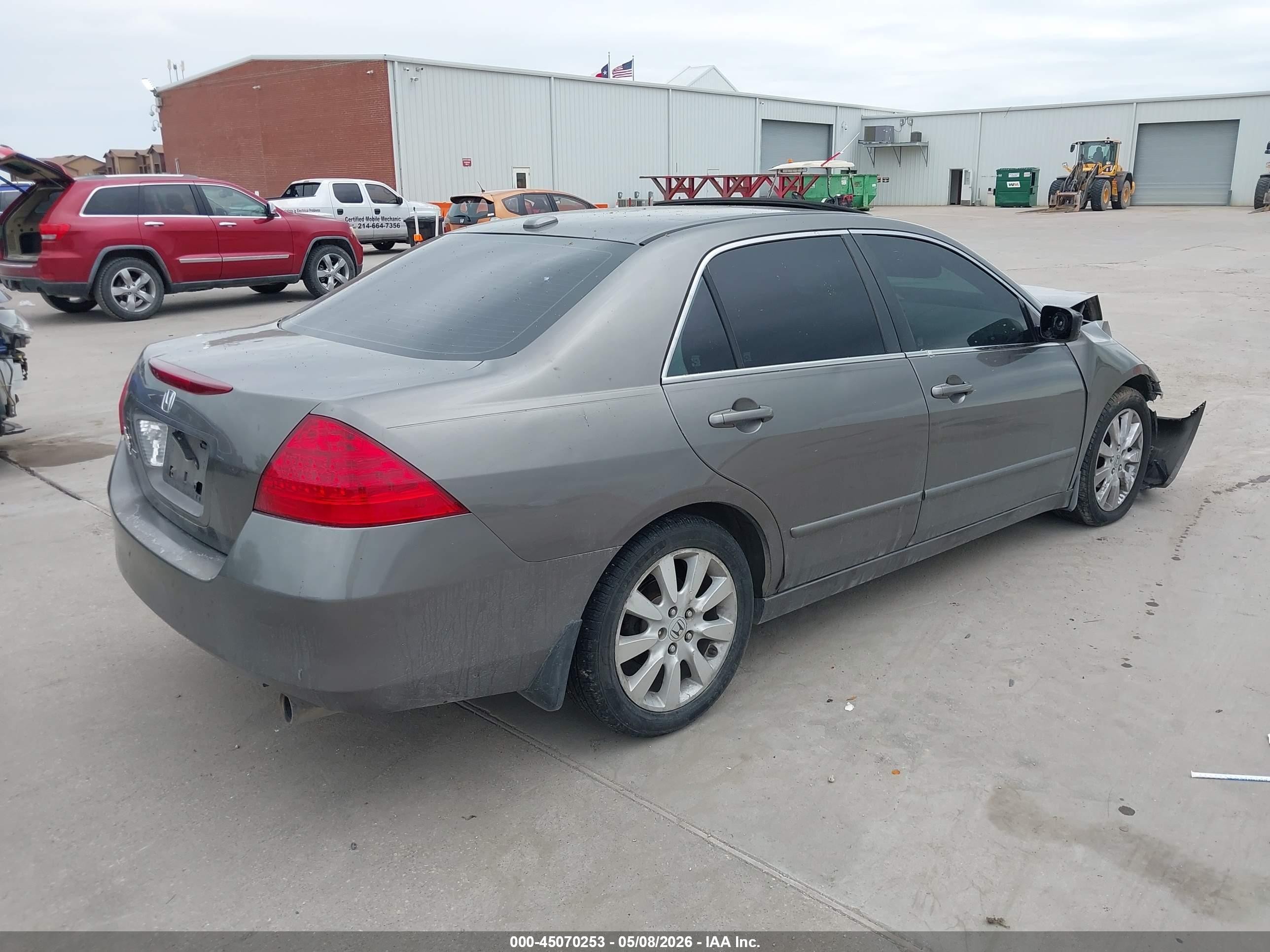 2007 Honda Accord 3.0 Ex Gray vin: 1HGCM66807A076468
